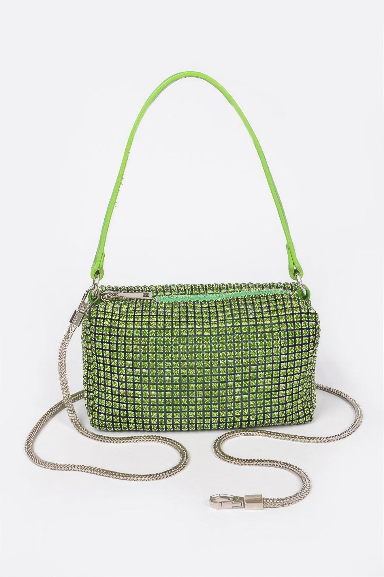 Oversized Rhinestone Shoulder Bag With Metallic Strap Secondary image