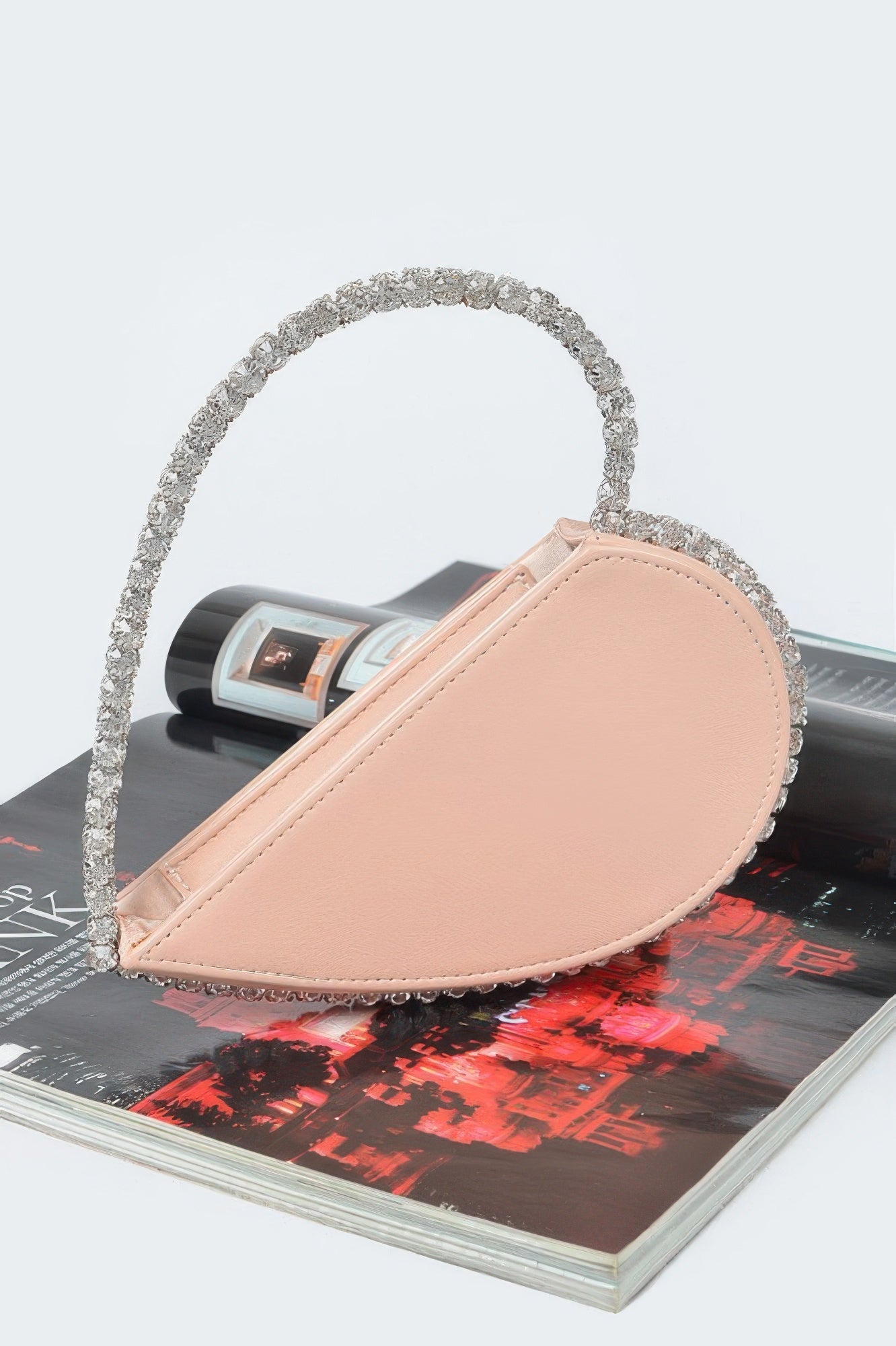 Heart-Shaped Rhinestone Handle Clutch Secondary image