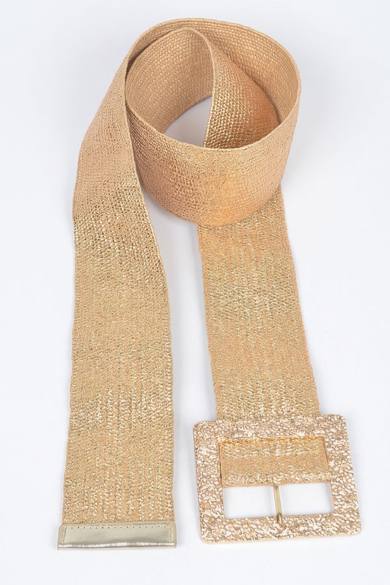 Wide Stretch Belt with Oversized Metallic Buckle Secondary image