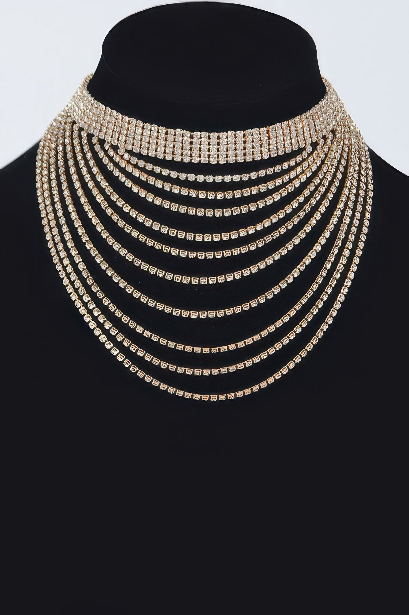 Layered Rhinestone Strand Necklace Secondary image