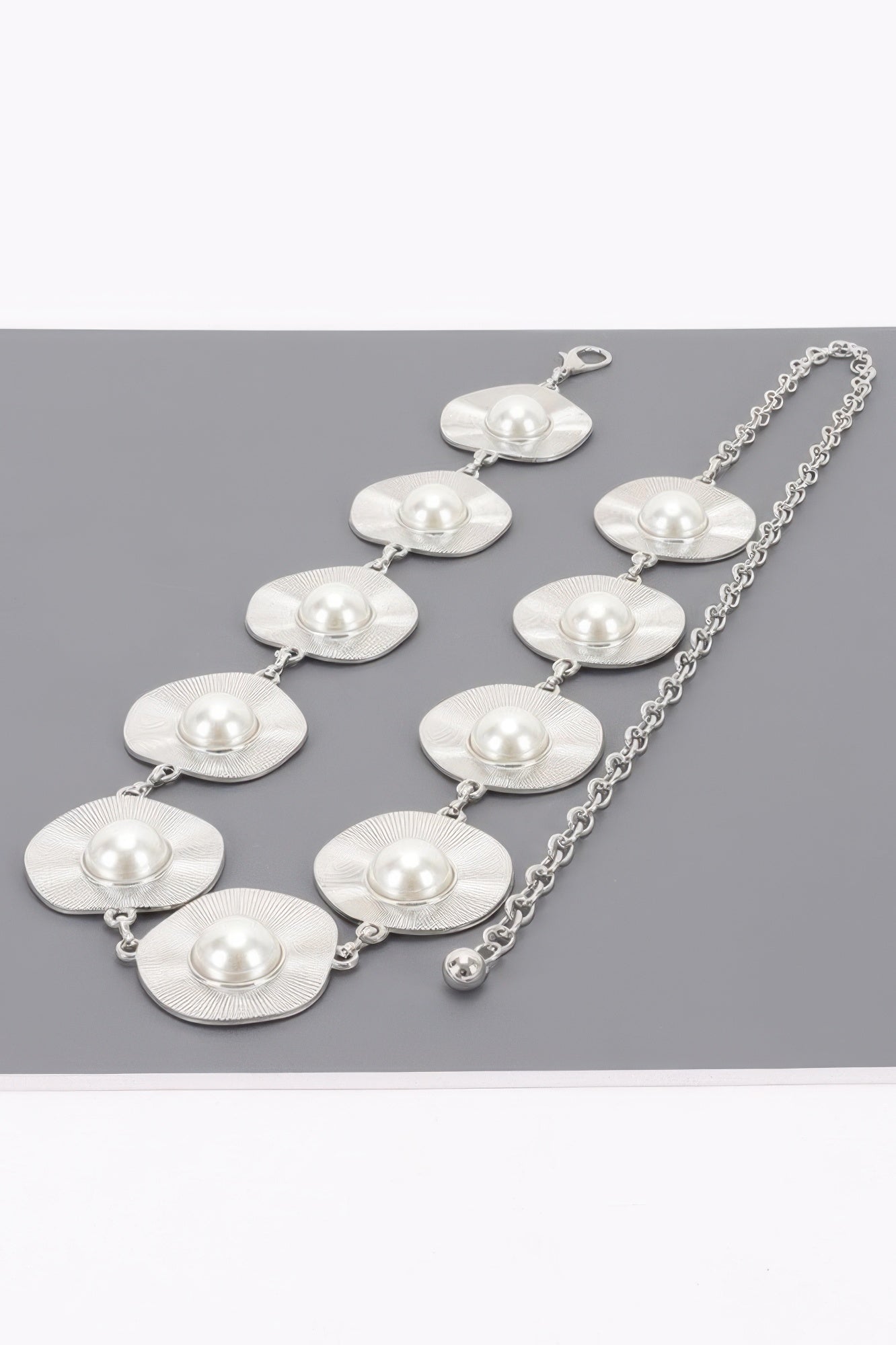 Pearl Disc Chain Belt with Draped Chain Detail Secondary image
