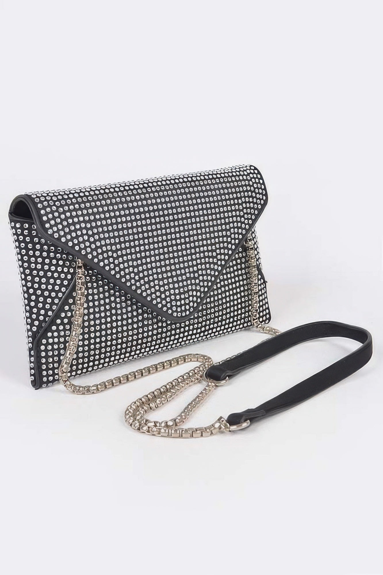 Rhinestone Envelope Clutch With Chain Strap Secondary image