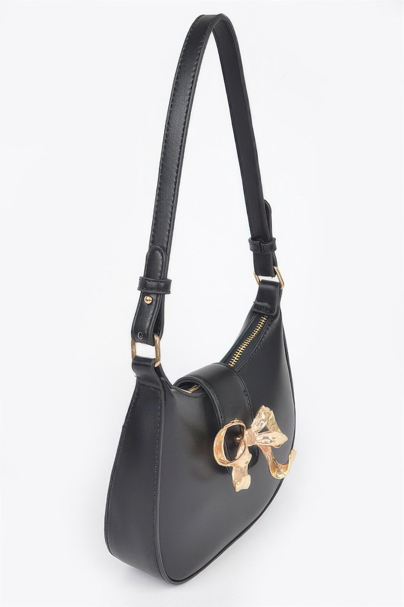 Small Vegan Leather Bow Accent Shoulder Bag Secondary image
