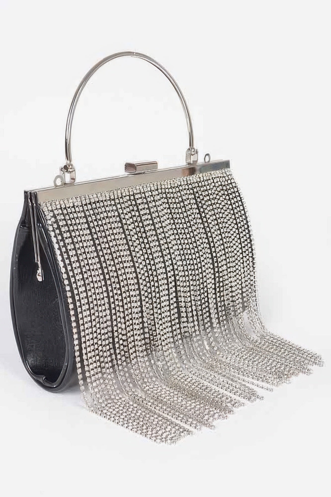 Rhinestone Fringe Structured Party Clutch Secondary image