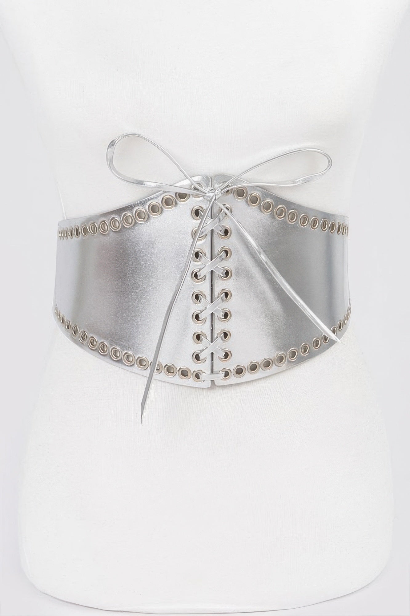 Wide Faux Leather Lace-Up Corset Belt Secondary image