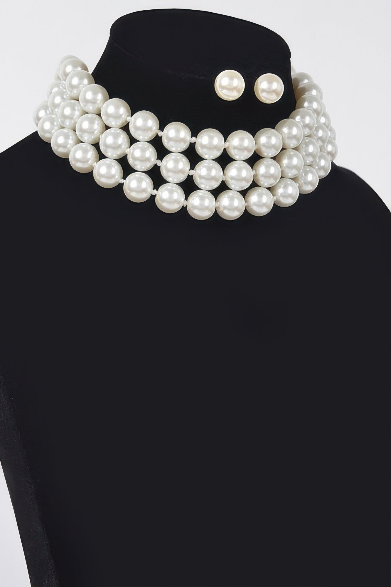 Ivory Faux Pearl Necklace and Earring Set Secondary image