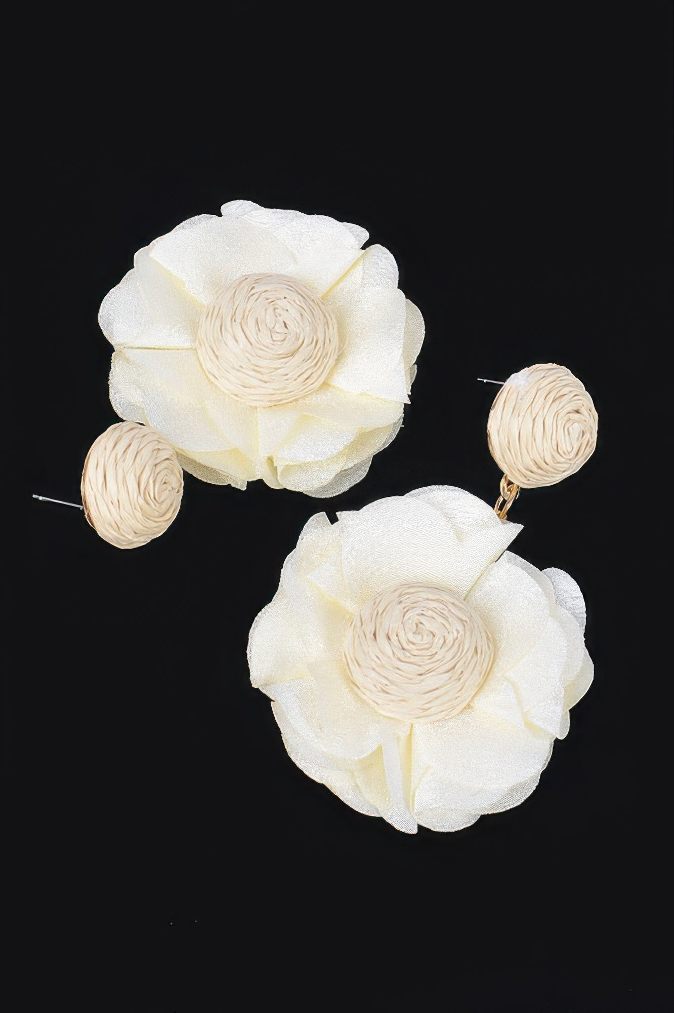 Dimensional Flower Statement Earrings Secondary image