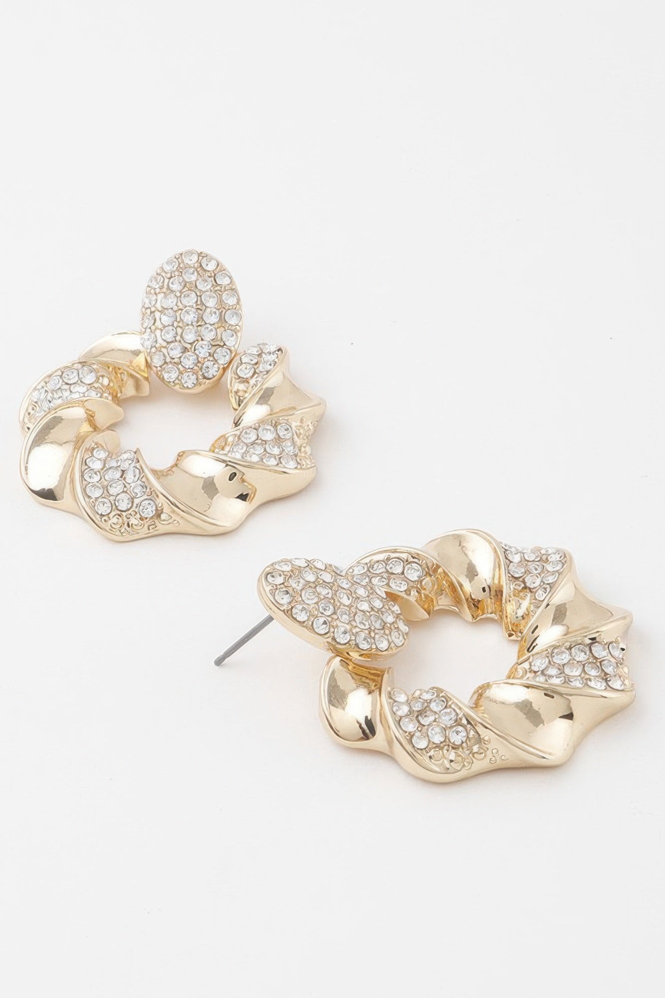 Twisted Rhinestone Wreath Earrings Secondary image