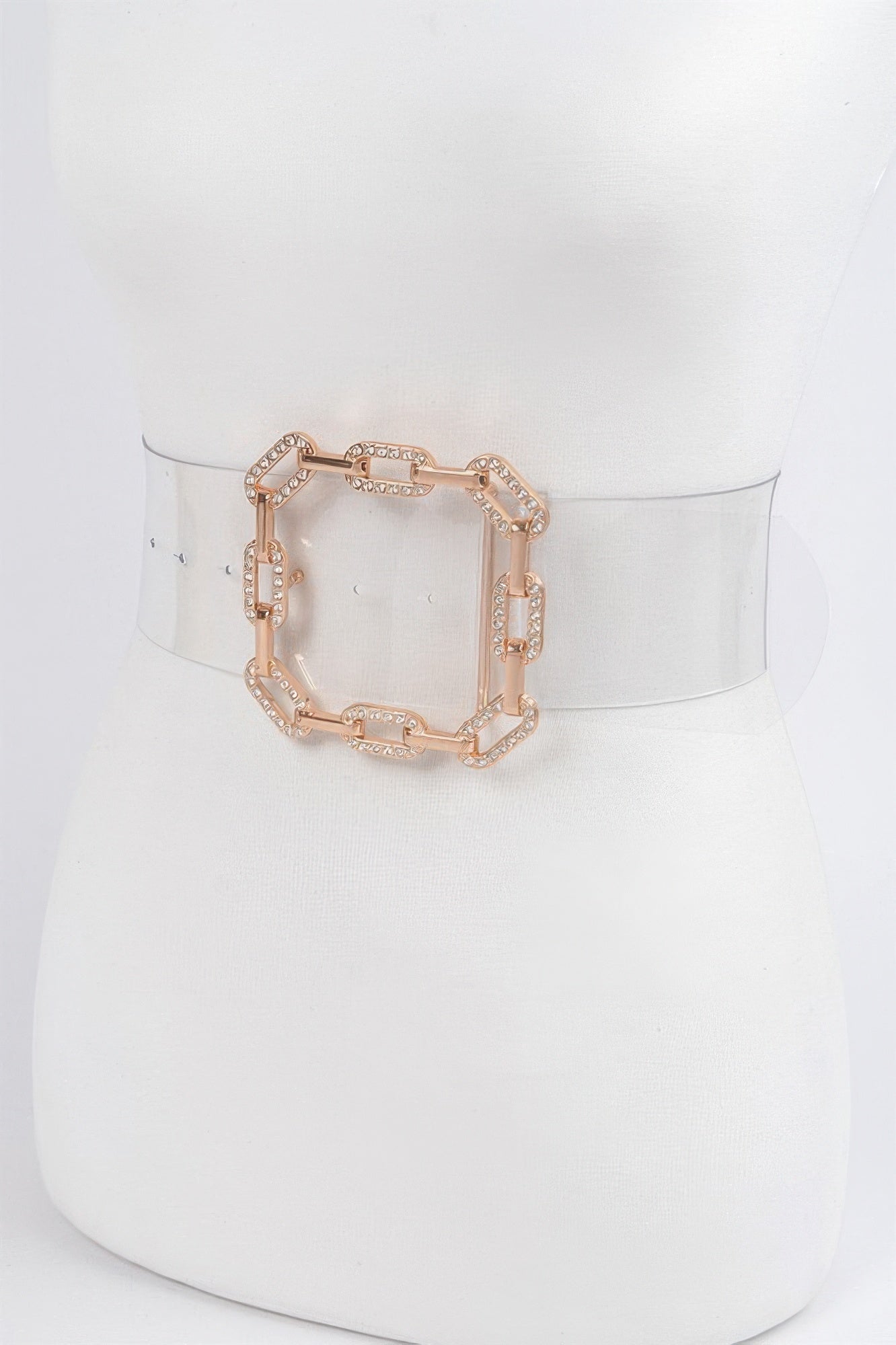 Clear PVC Waist Belt with Statement Link Buckle Secondary image