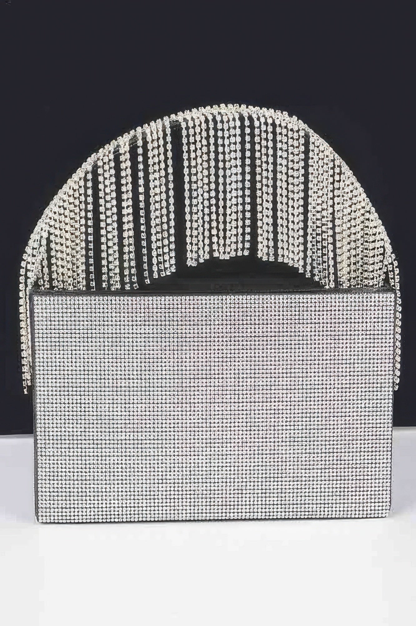 Rhinestone Box Clutch with Fringe Handle Secondary image