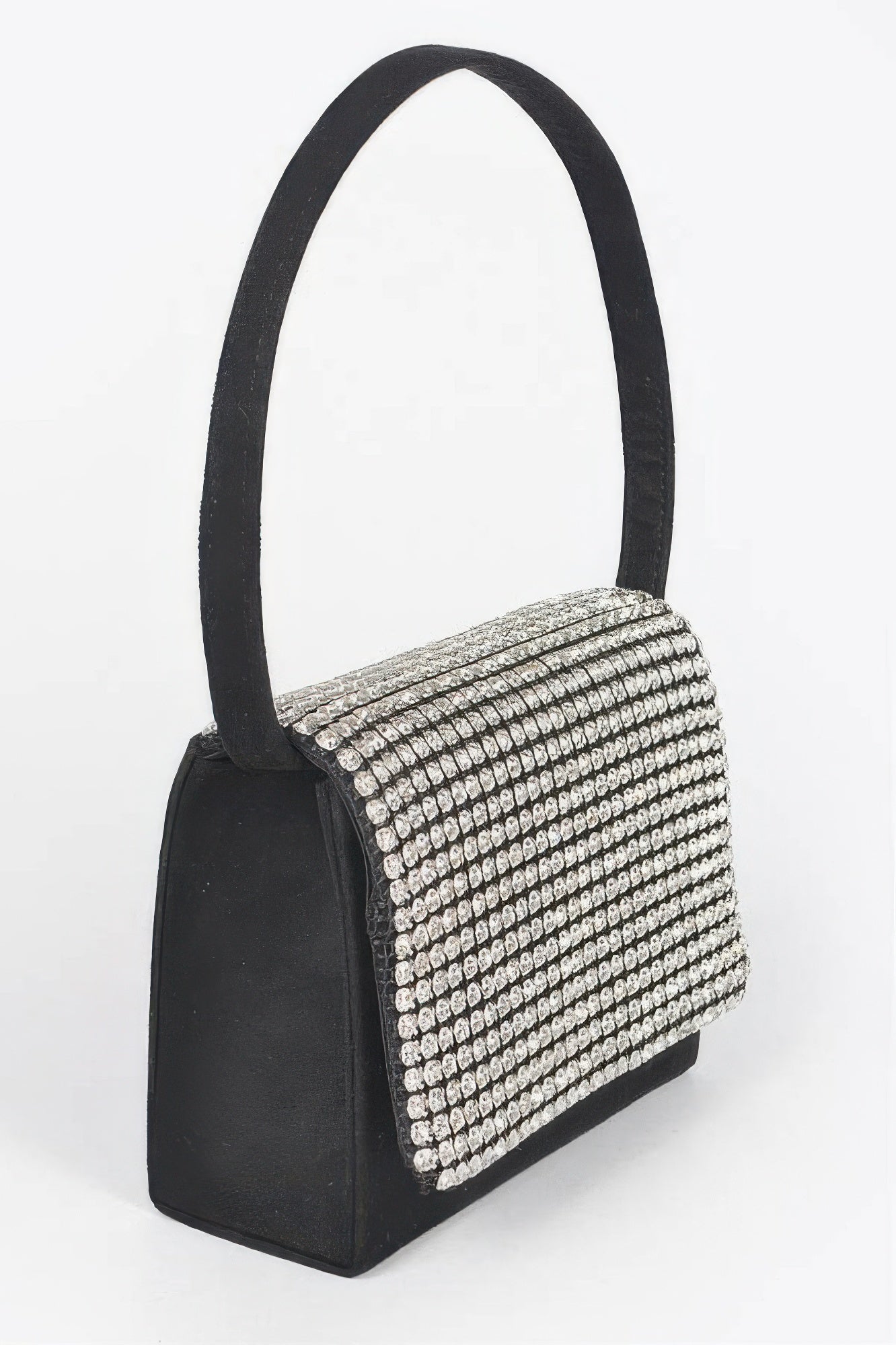 Rhinestone Grid Crossbody Bag with Chain Strap Secondary image