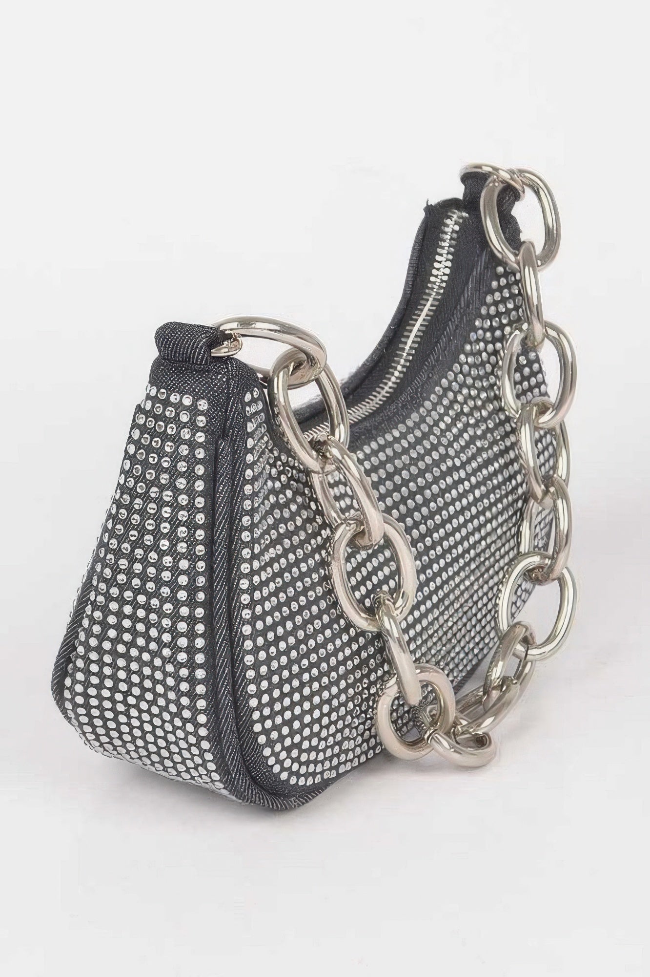 Studded Small Hobo Bag With Chain Strap Secondary image