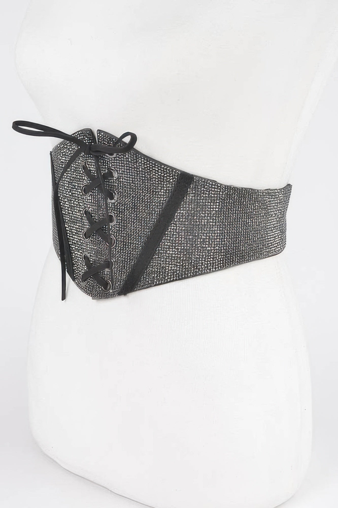 Rhinestone Corset-Style Elastic Waist Belt Secondary image