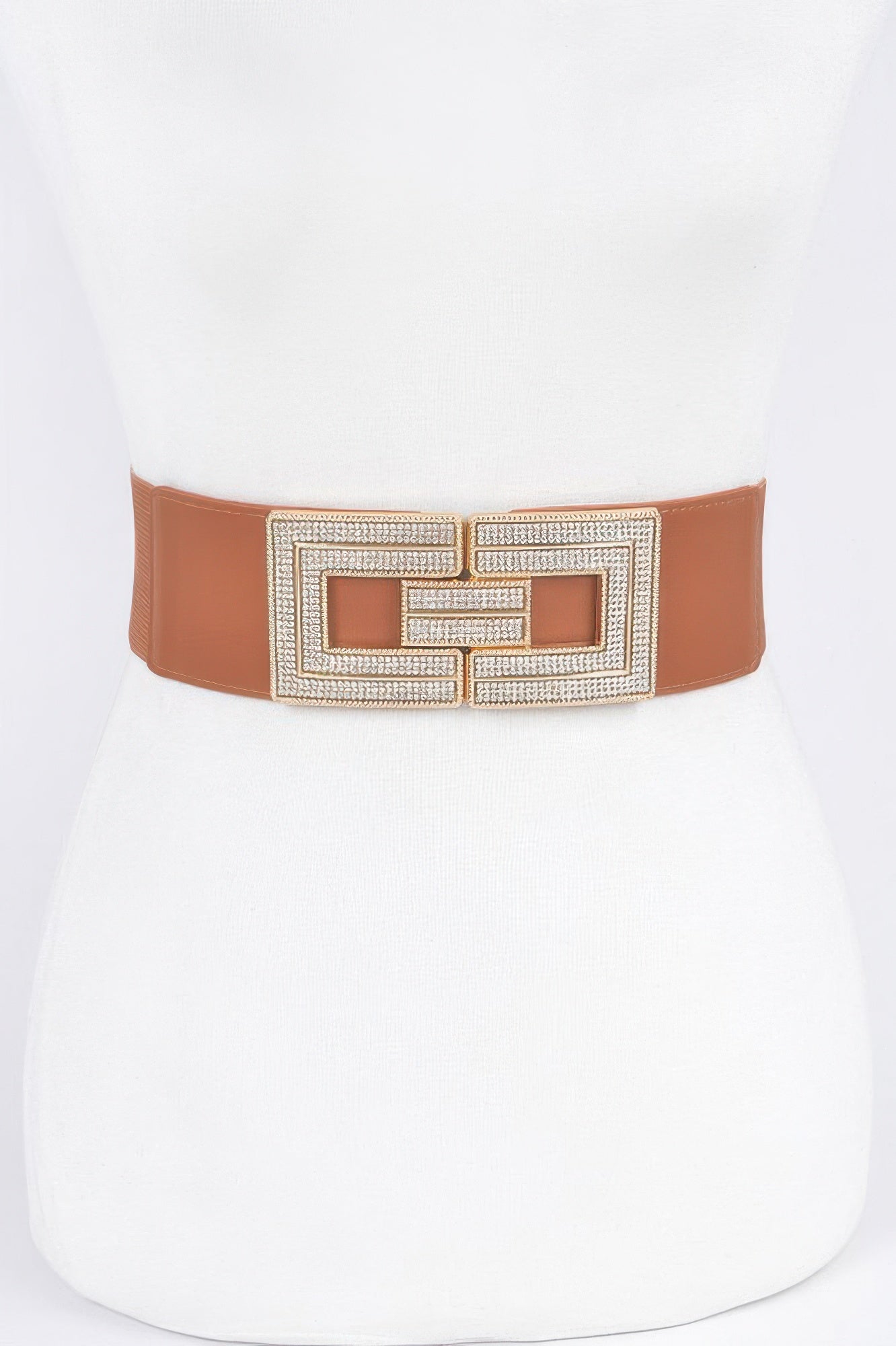 Elastic Belt with Rhinestone Buckle Secondary image
