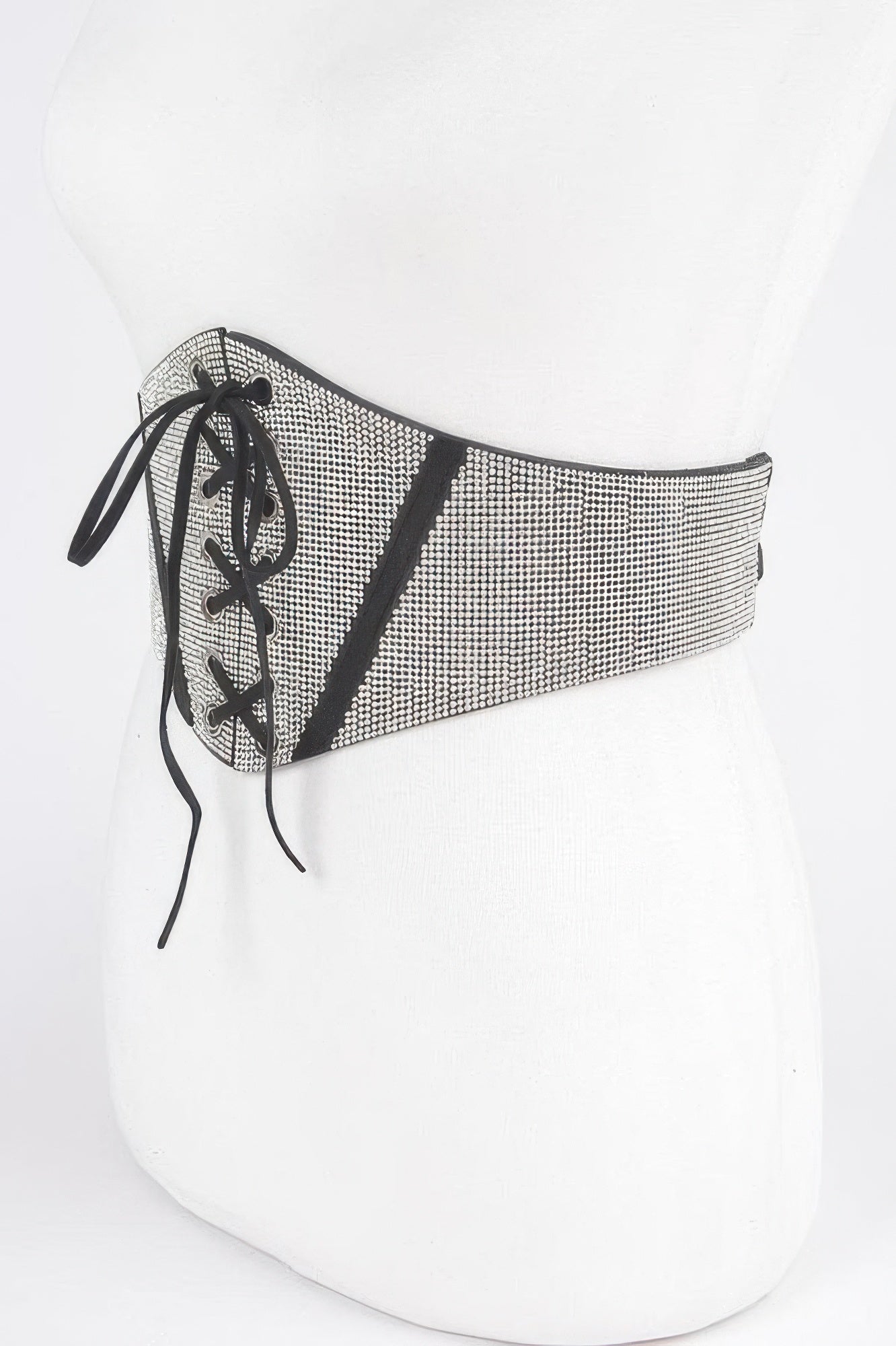 Plus Size Rhinestone Lace-Up Corset Belt Secondary image