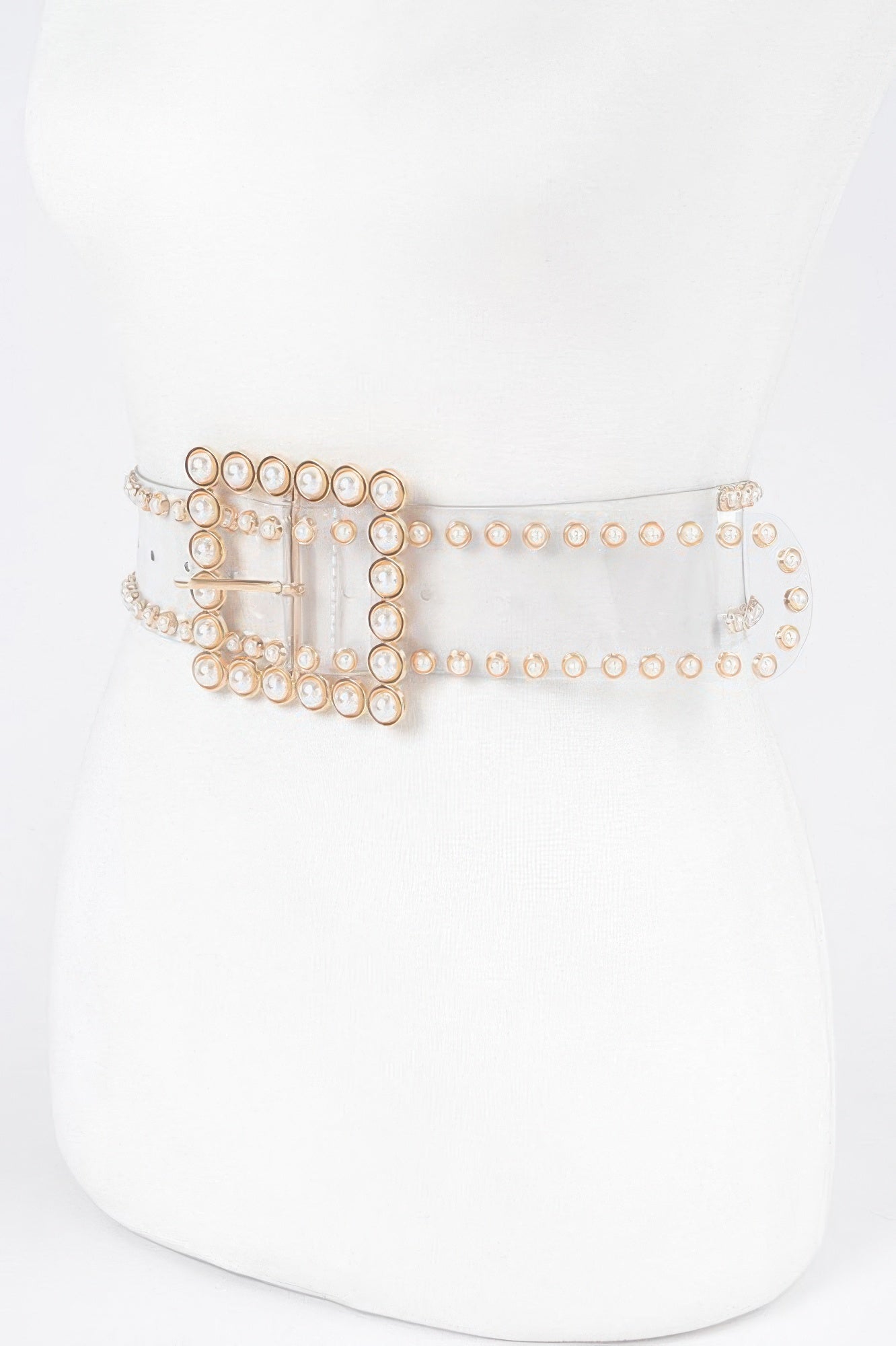 Cream Clear Belt with Rhinestone Buckle Secondary image