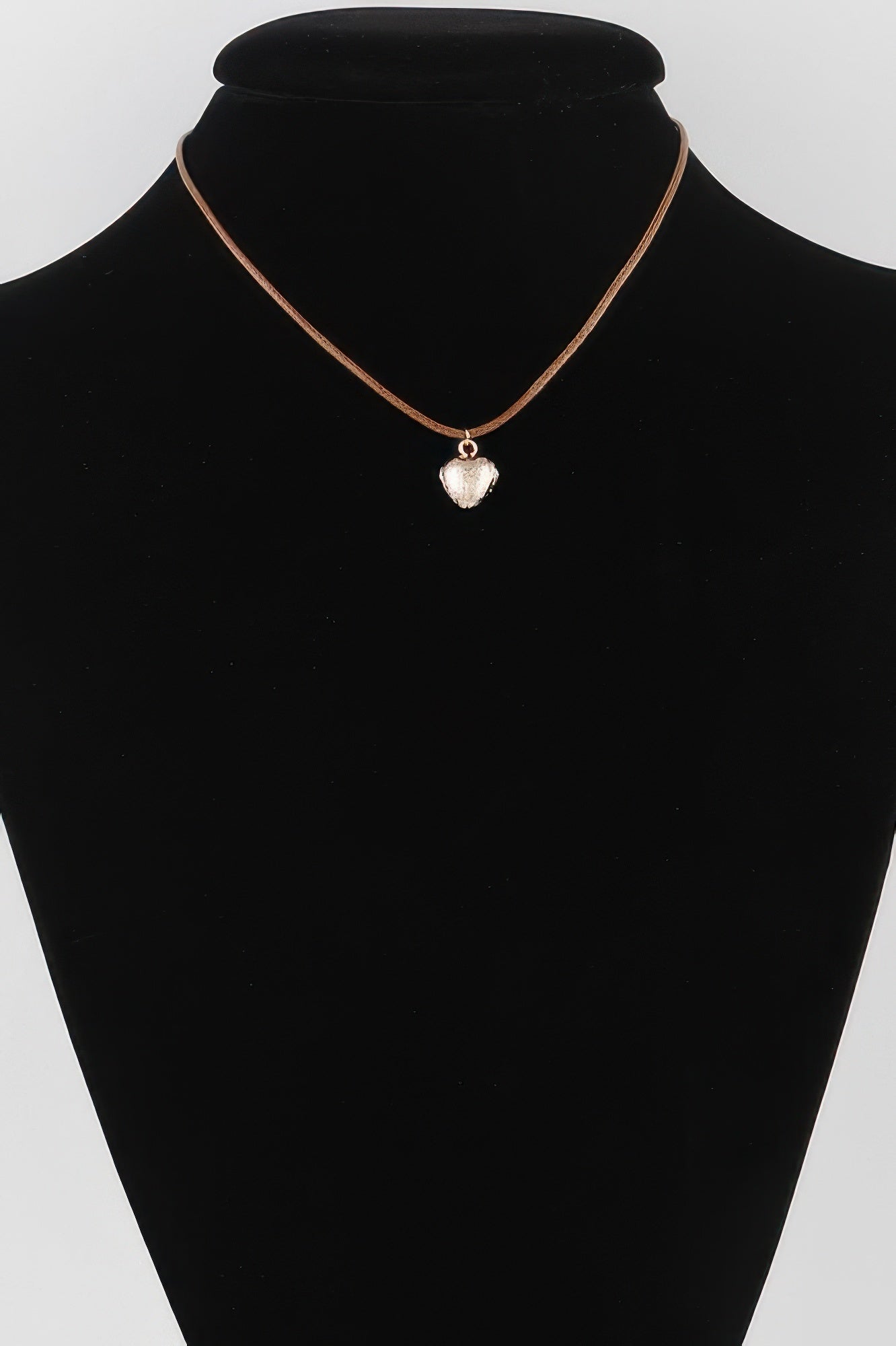 Heart Pendant Necklace with Gold-Tone Chain Detail Secondary image