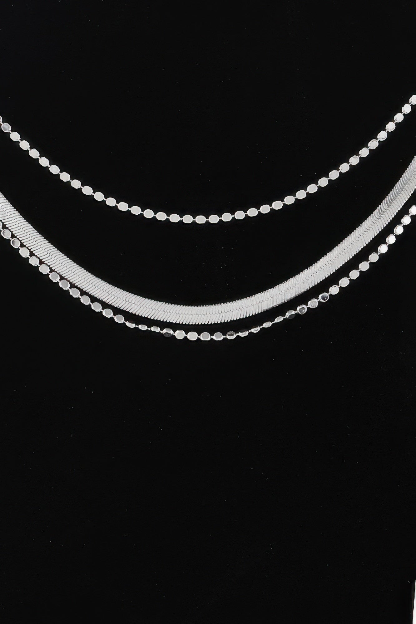 Triple-Layer Snake Chain Necklace Secondary image