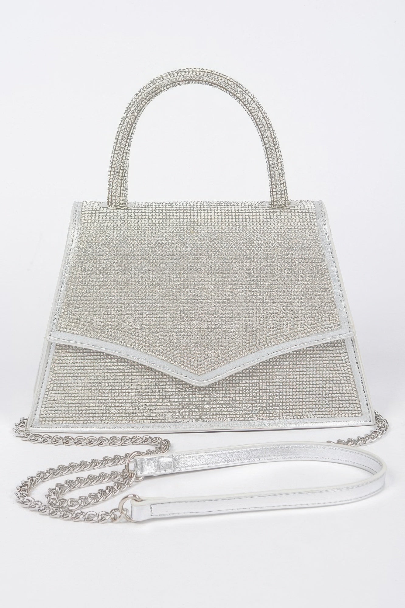 Rhinestone Top Handle Clutch with Chain Strap Secondary image