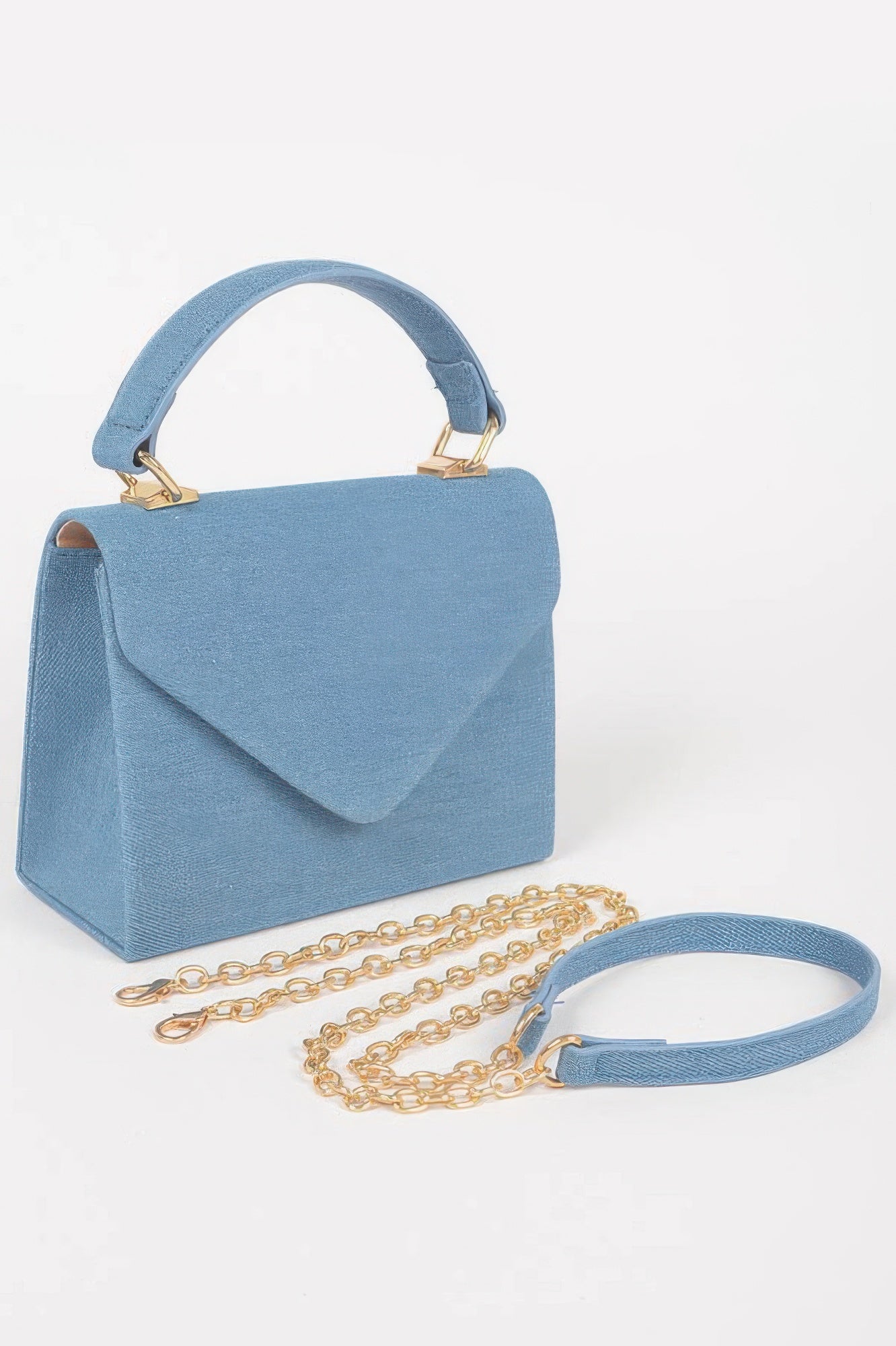Denim Envelope Flap Top Handle Crossbody Bag Secondary image