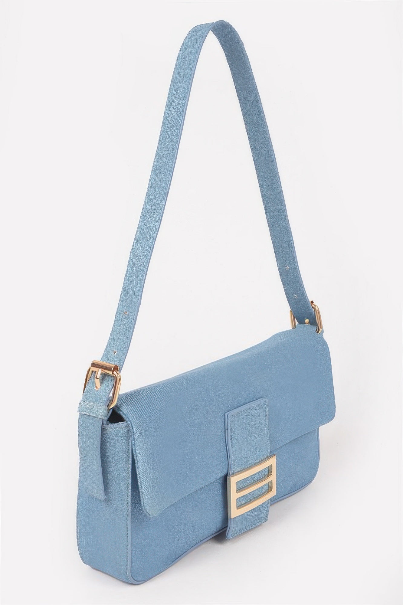 Denim Buckle Flap Shoulder Bag Secondary image