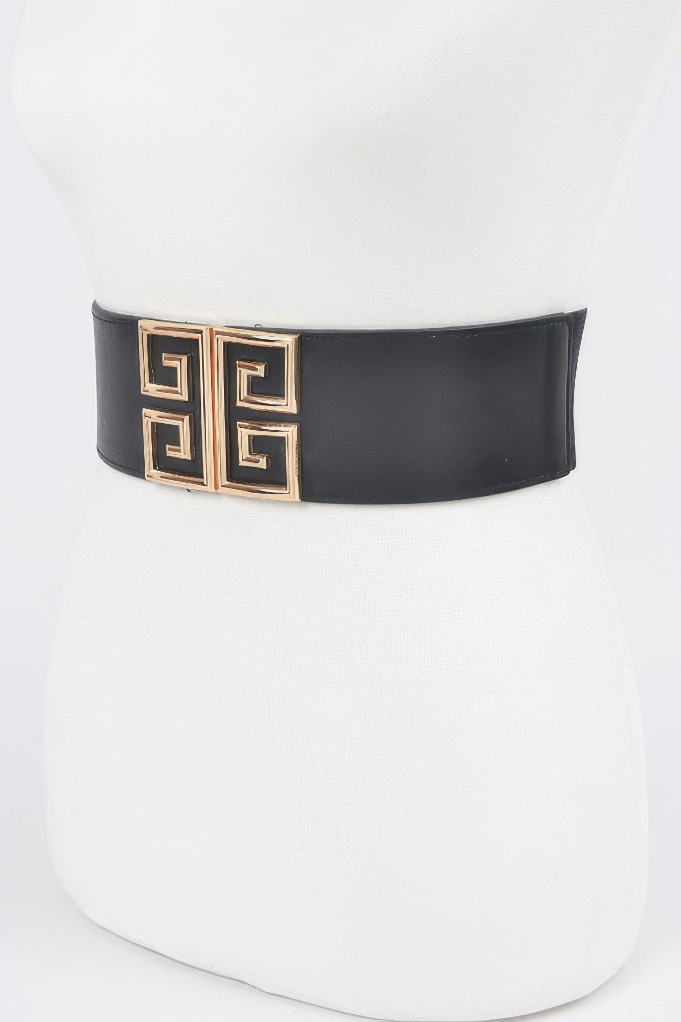 Wide Elastic Belt with Metal Buckle Secondary image