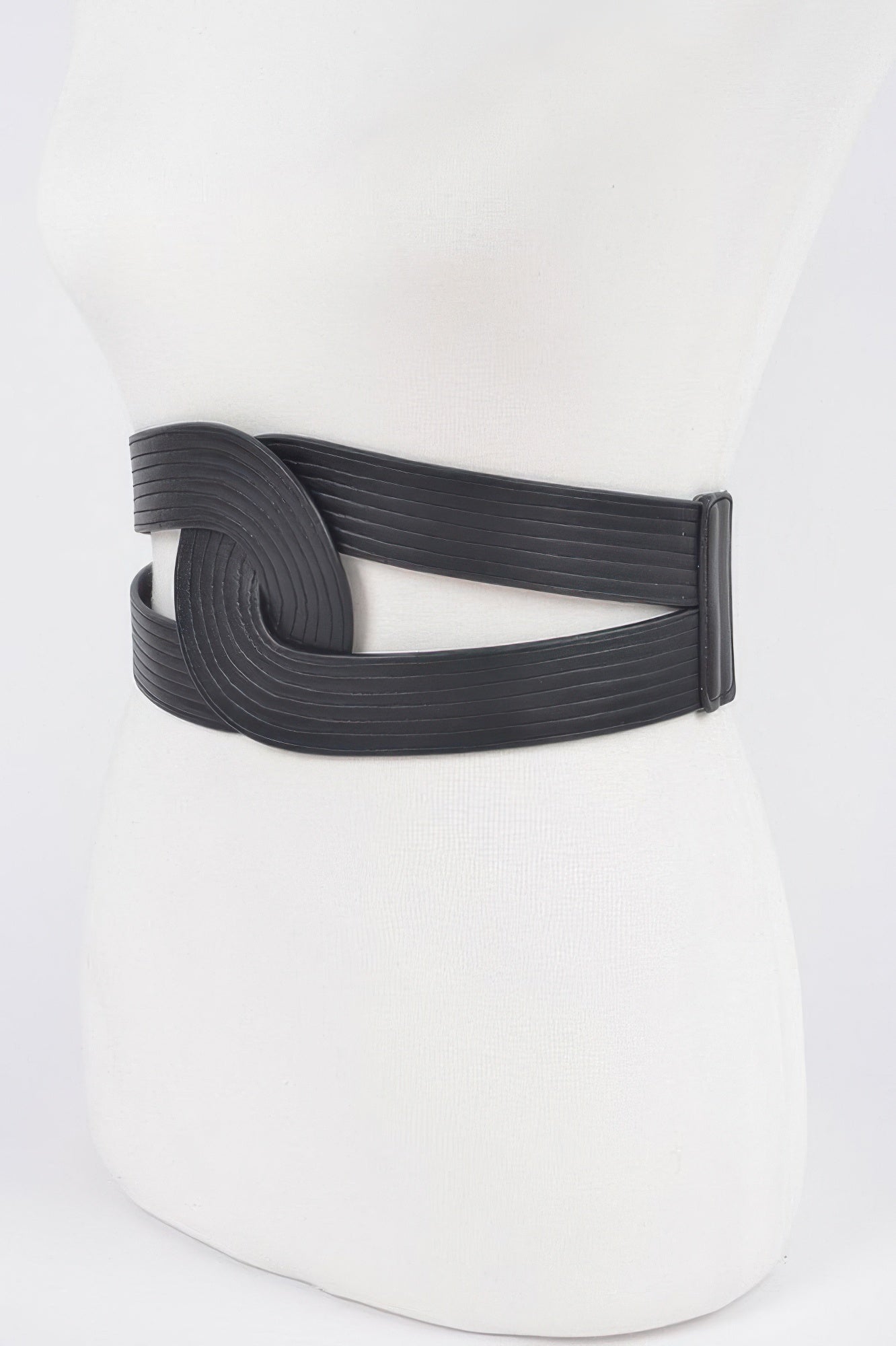 Wide Faux Leather Stretch Waist Belt Secondary image