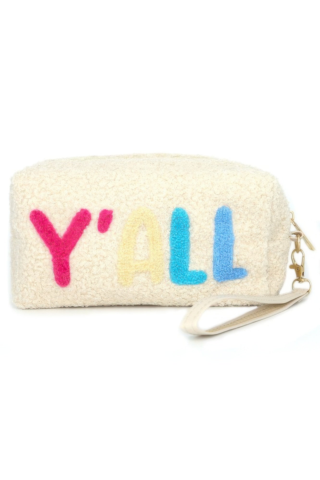 Faux Fur Y’all Pouch with Wristlet Strap Secondary image