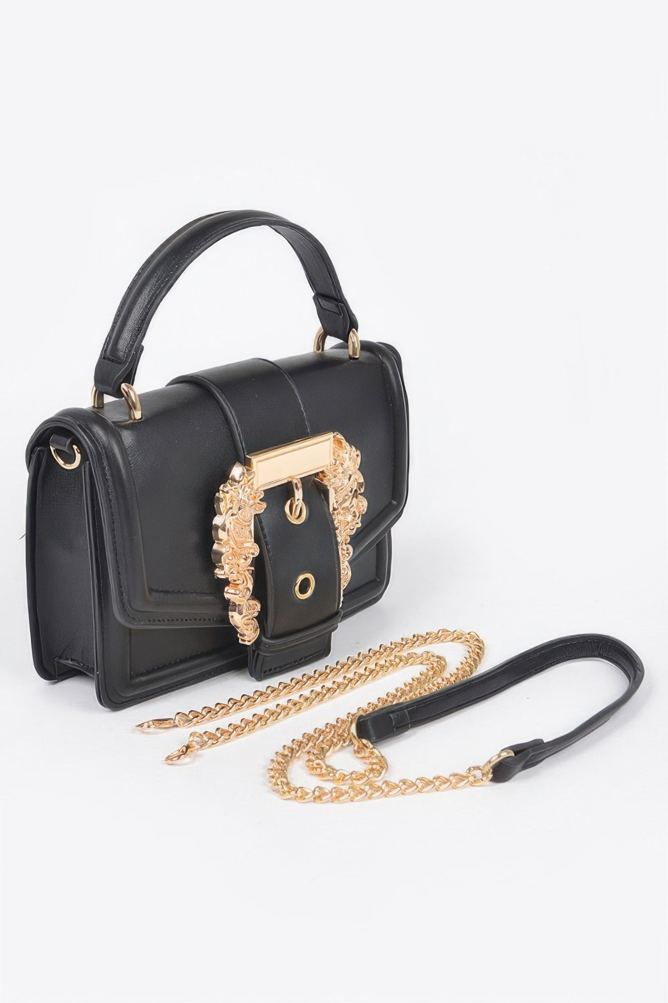 Structured Polyurethane Top Handle Shoulder Bag Secondary image