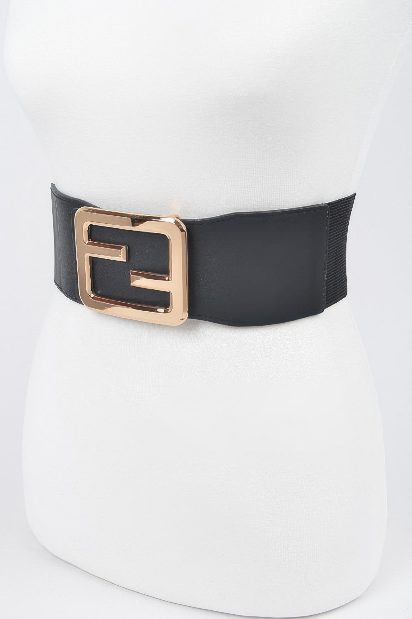 Wide Stretch Belt with Statement Metal Buckle Secondary image