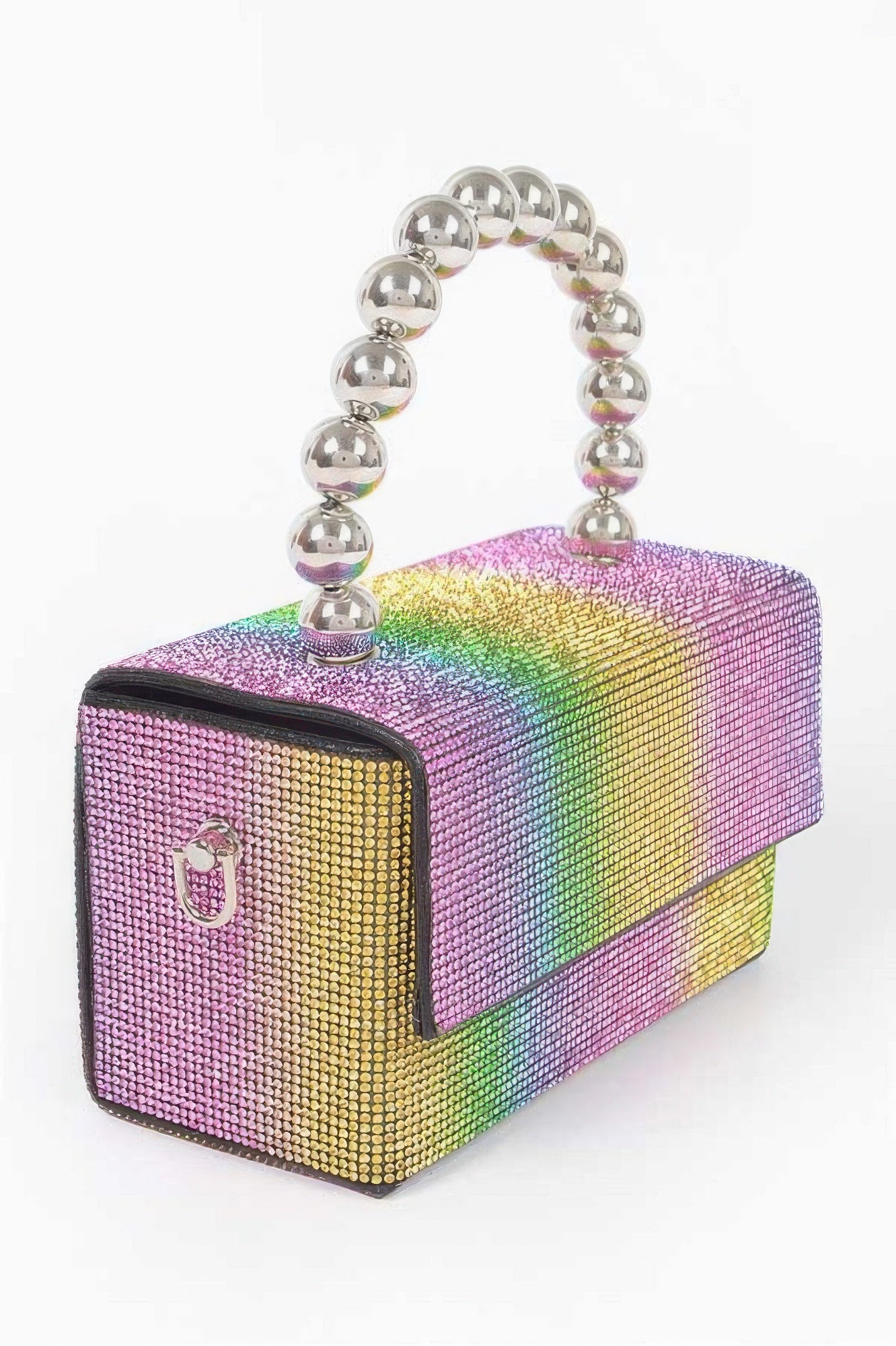 Multicolor Rhinestone Mini Bag with Ball Chain Handle Secondary image