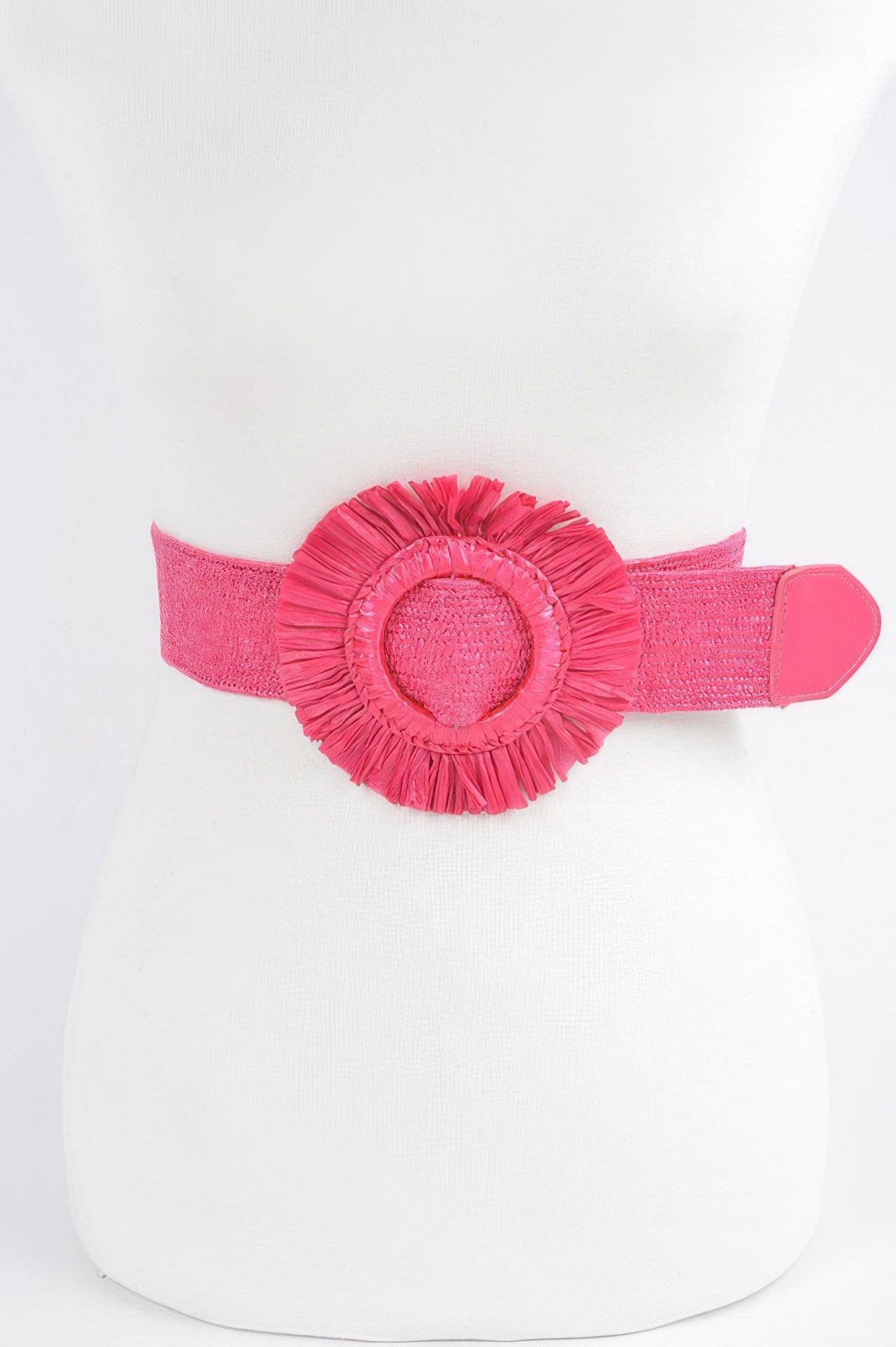 Wide Elastic Waist Belt with Pleated Buckle Secondary image