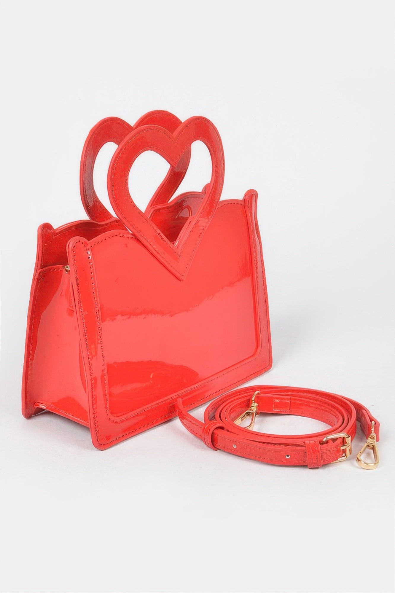 Heart Handle Glossy Enamel Mini Bag Secondary image