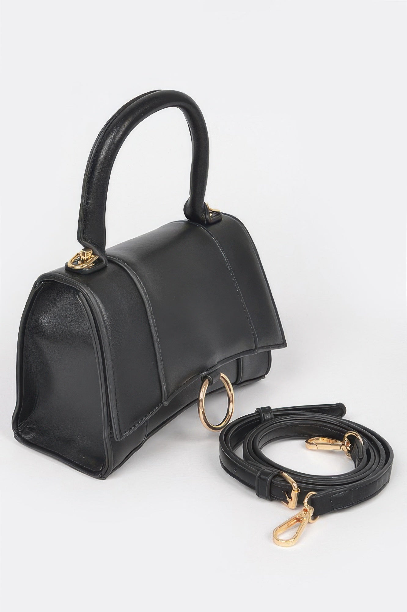 Structured Vegan Leather Top Handle Crossbody Bag Secondary image
