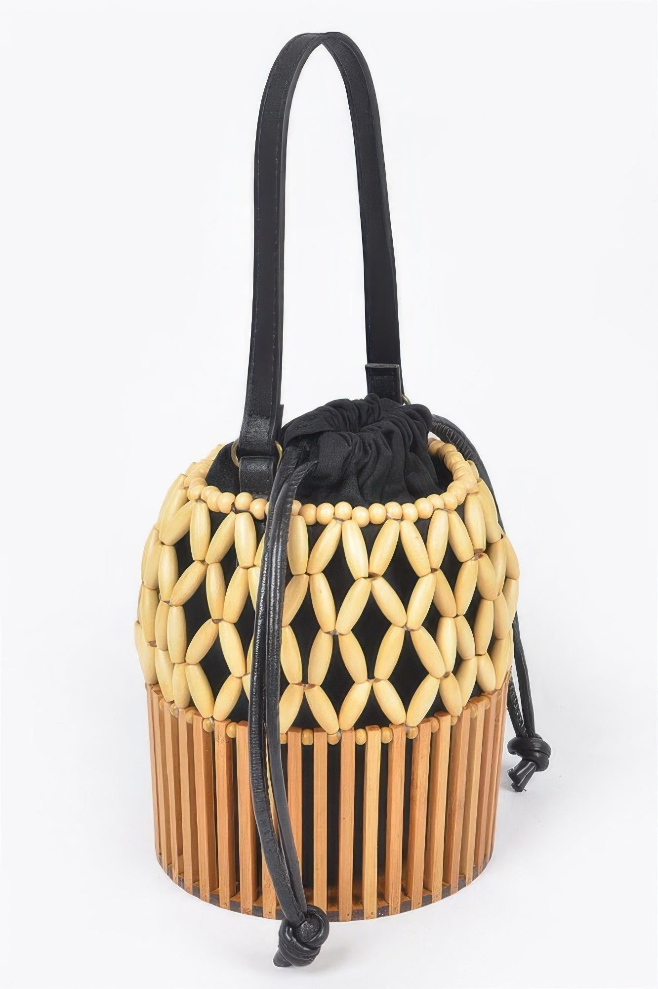 Handmade Bamboo Beaded Bucket Bag Secondary image