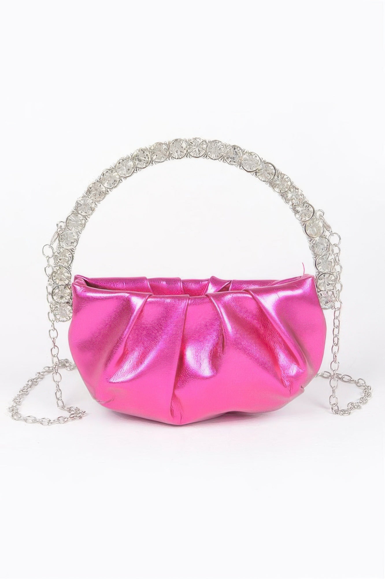 Metallic Blue Ruched Mini Crossbody Bag Secondary image