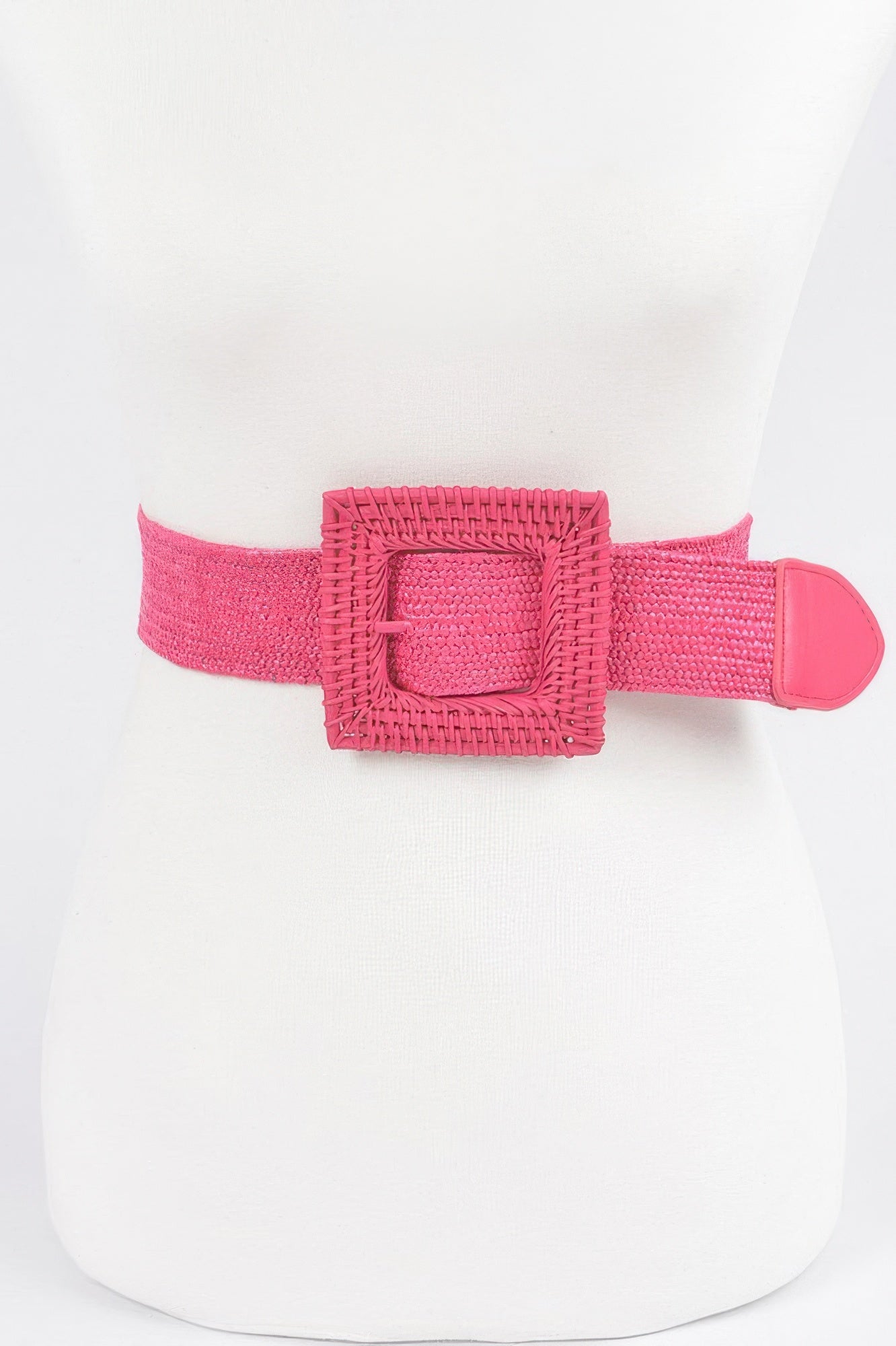 Woven Square Buckle Elastic Waist Belt Secondary image