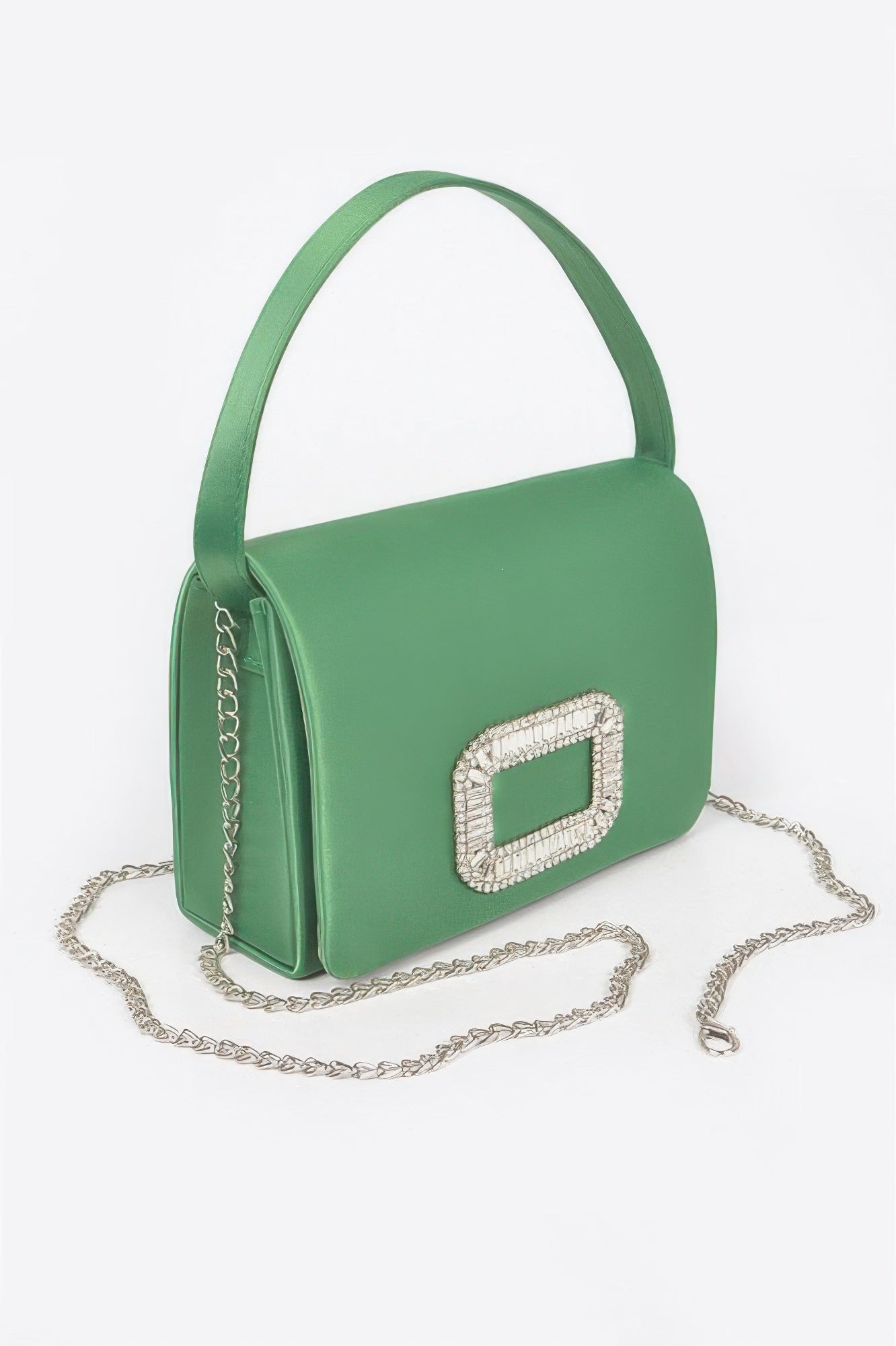 Satin Buckle Shoulder Bag With Chain Strap Secondary image
