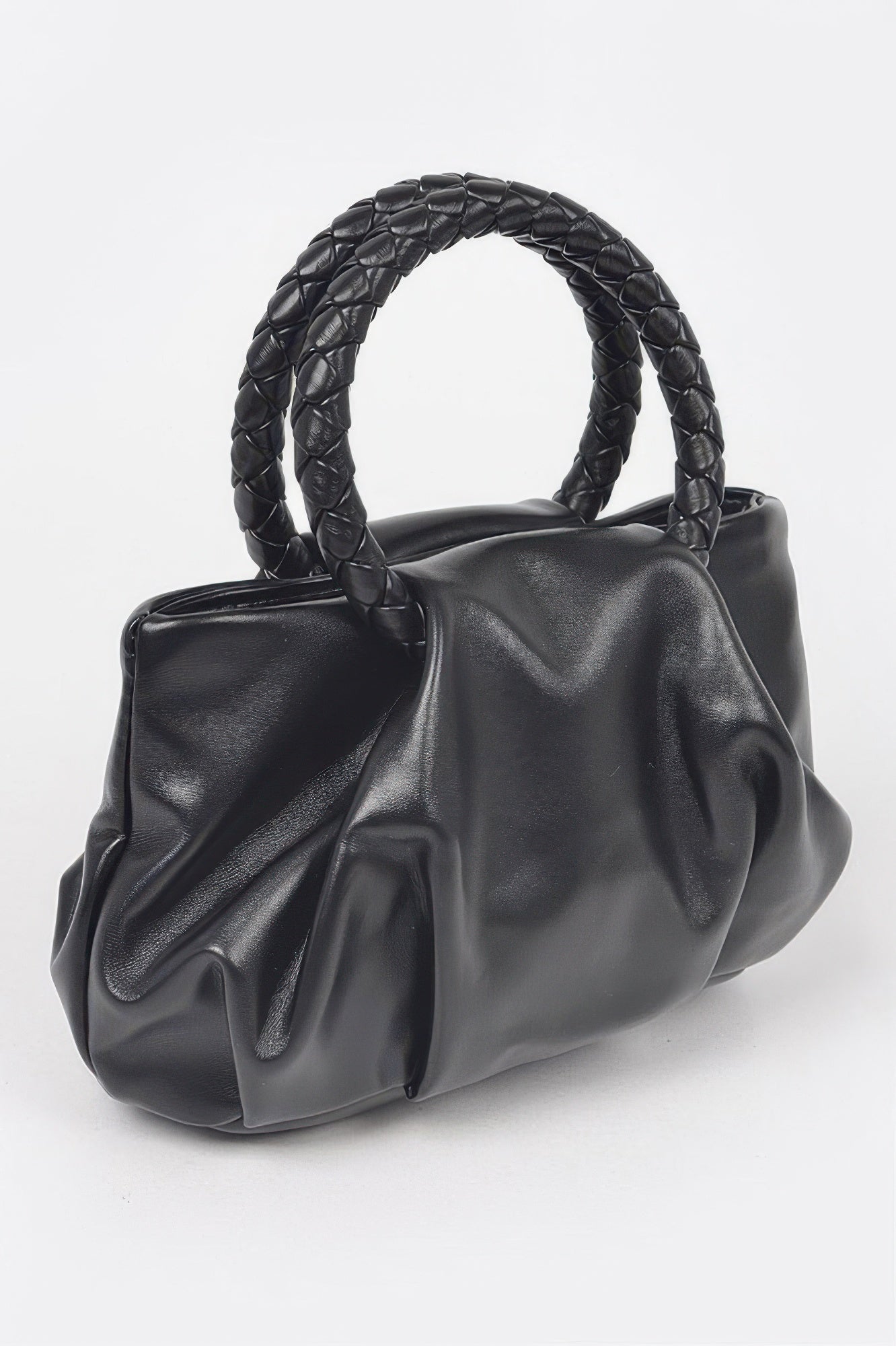 Braided Top-Handle Faux Leather Crossbody Bag Secondary image