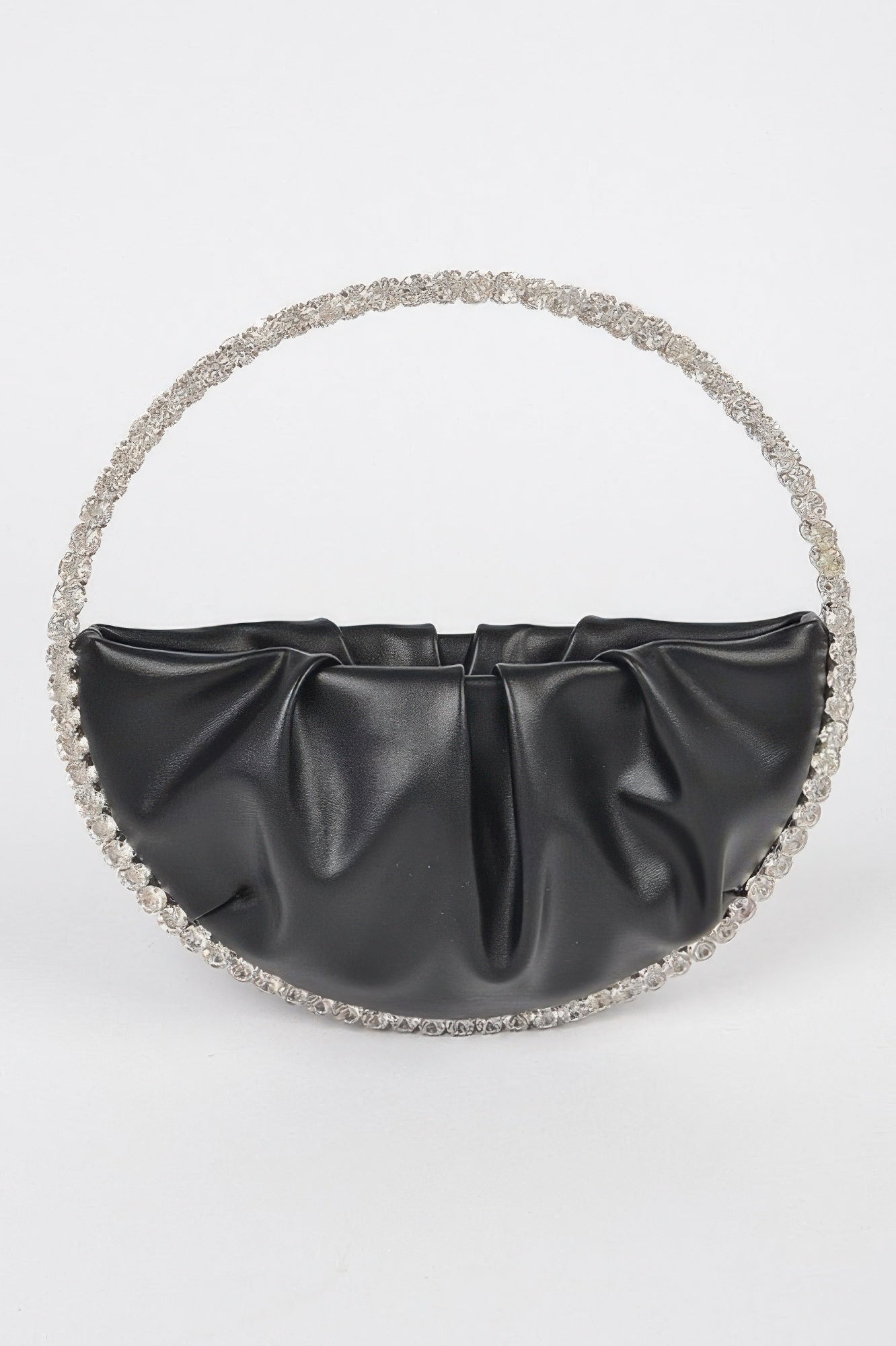 Crystal Handle Ruched Clutch Secondary image