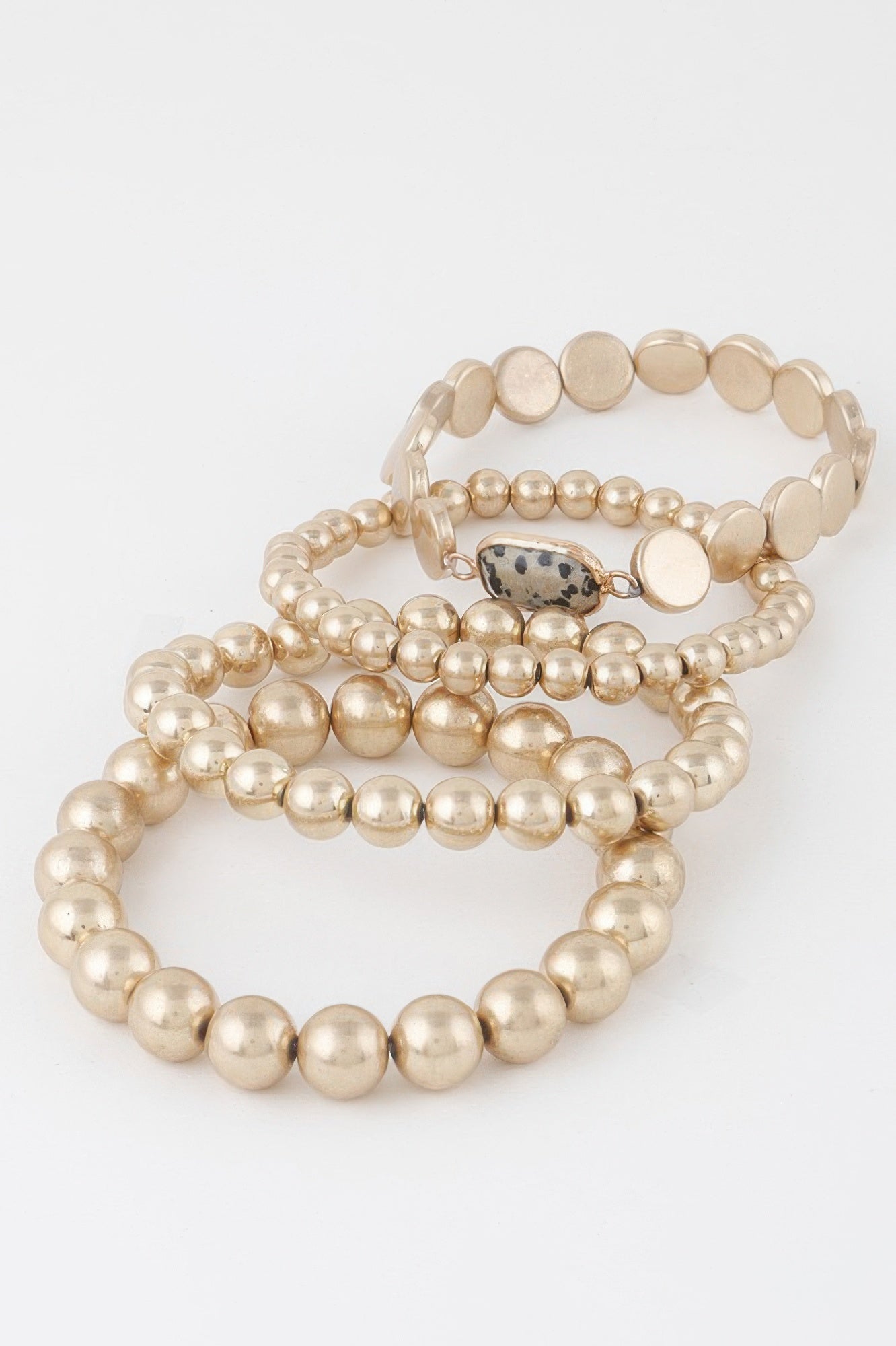 Stretch Beaded Bracelet with Stone Pendant Secondary image