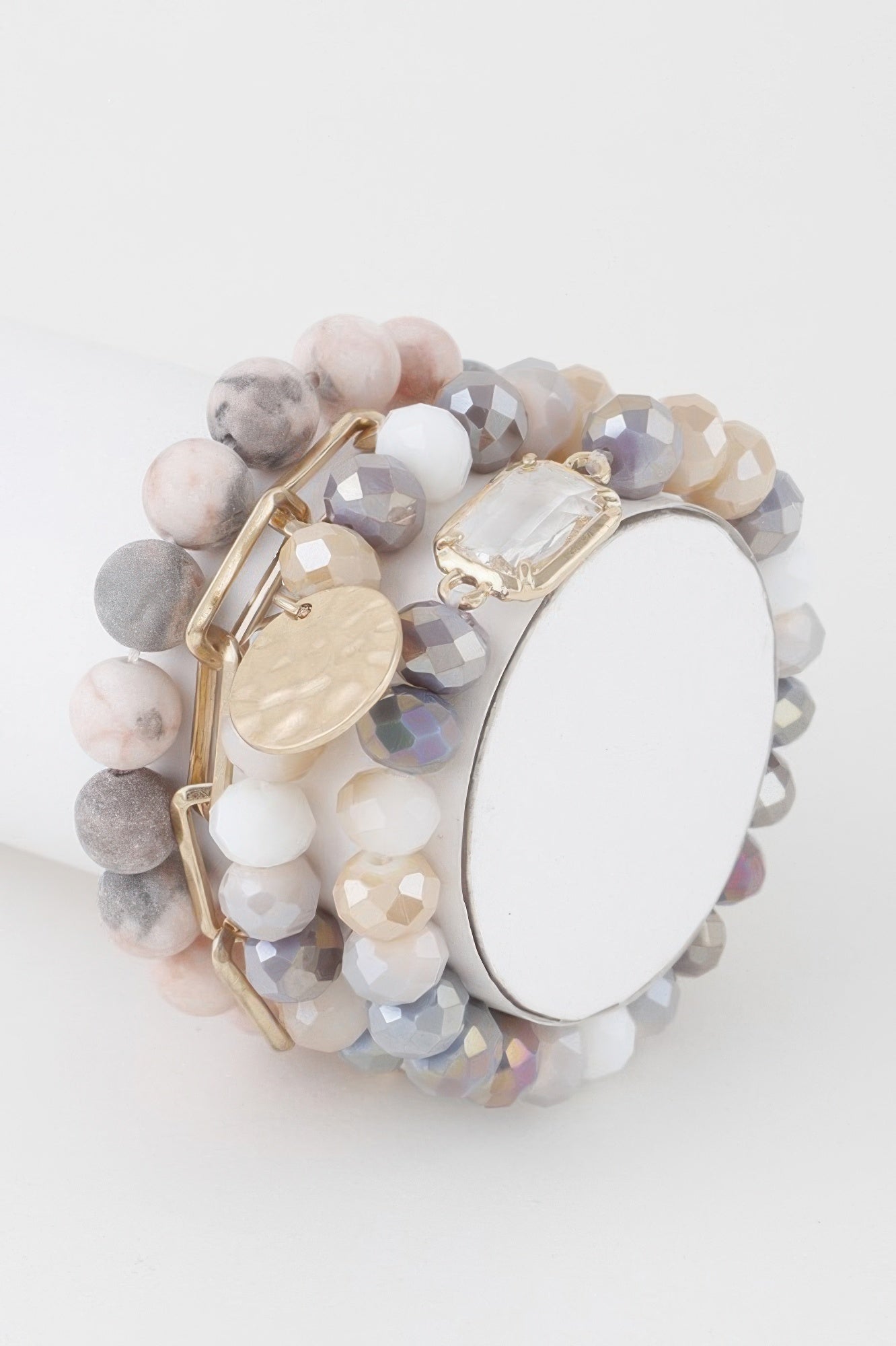 Multicolor Crystal and Stone Beaded Bracelet Secondary image