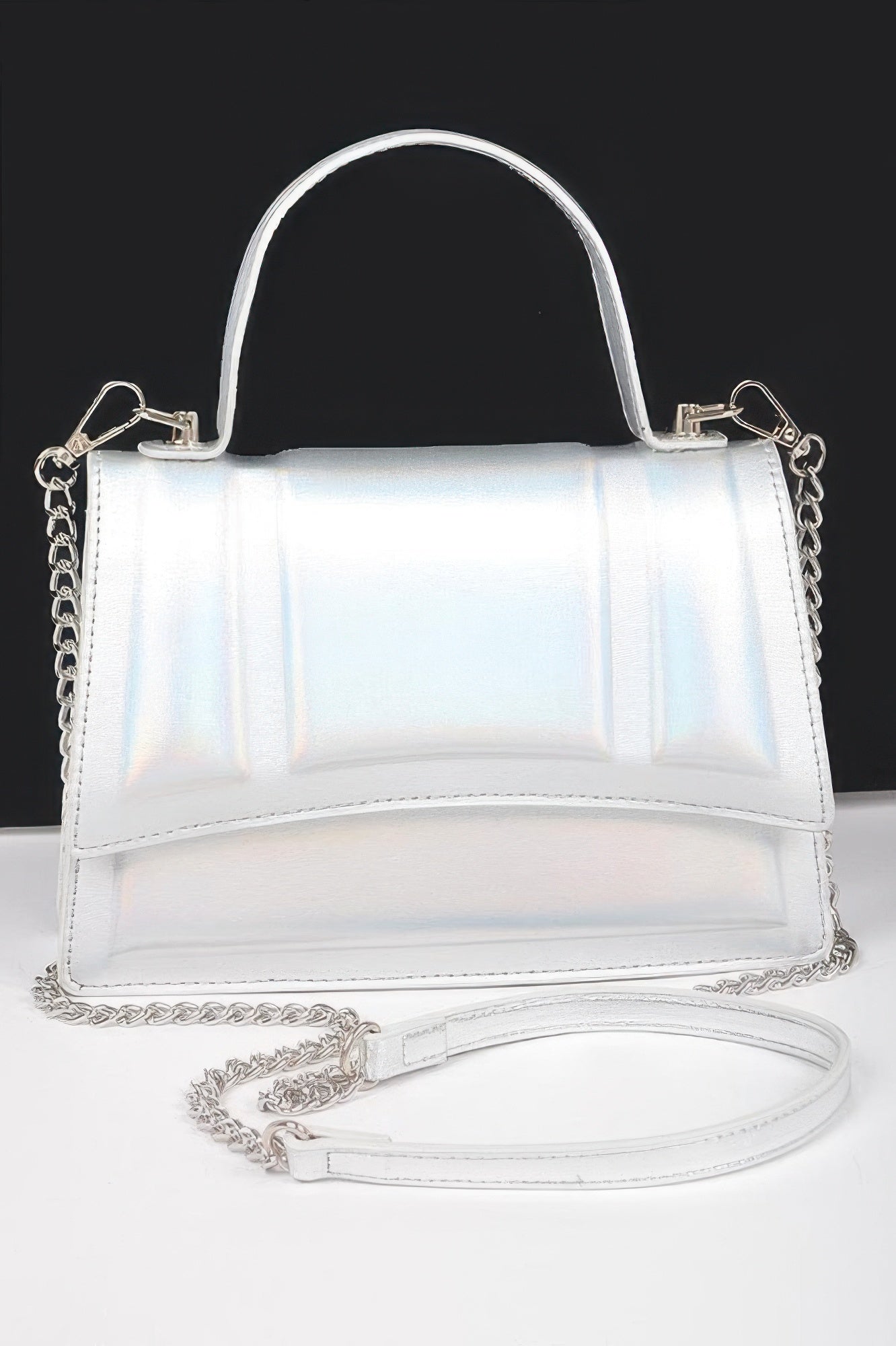 Metallic Structured Top Handle Shoulder Bag Secondary image