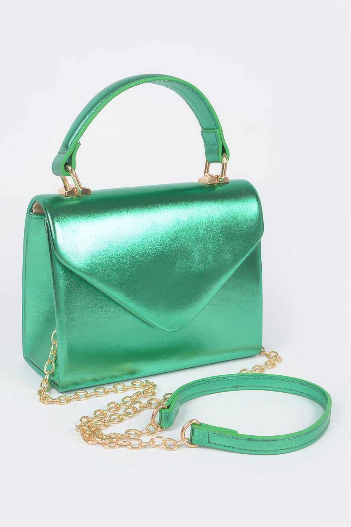 Metallic Structured Top Handle Bag Secondary image