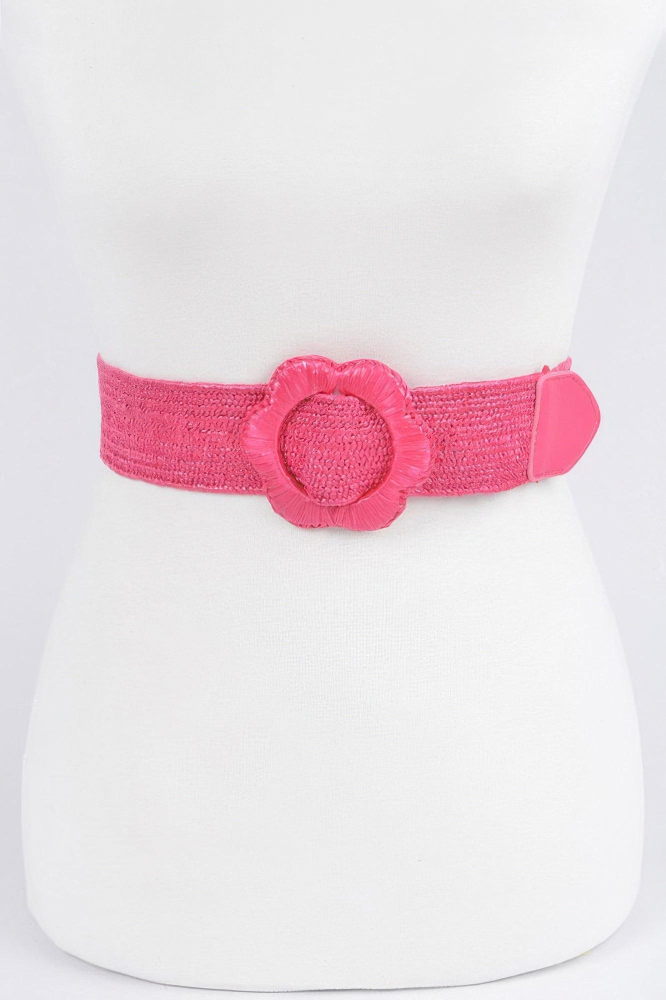 Textured Elastic Belt with Floral Buckle Secondary image