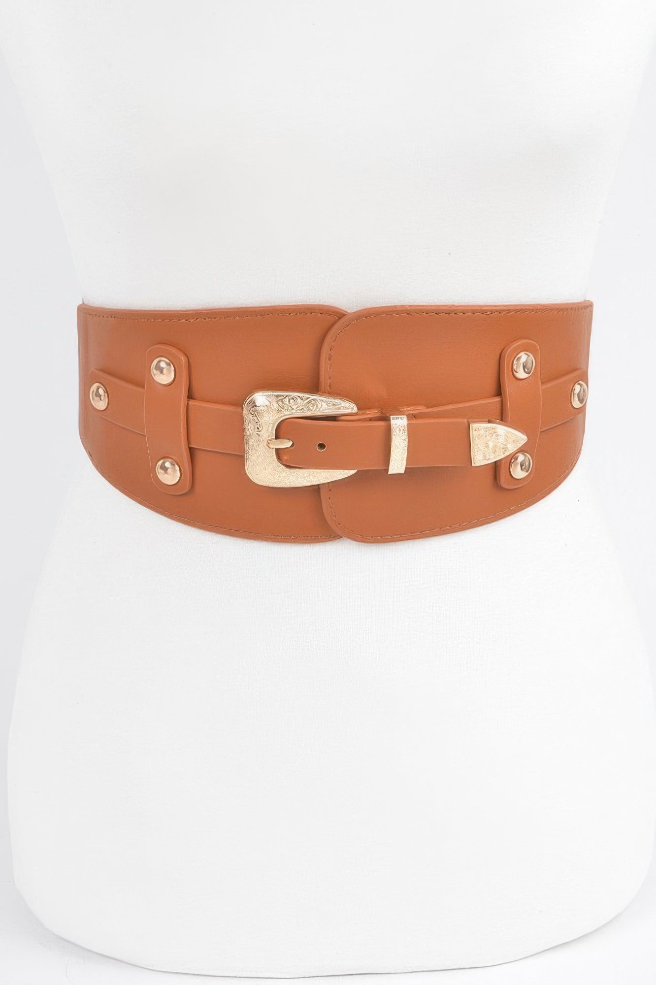 Wide Elastic Waist Belt with Oversized Buckle Secondary image