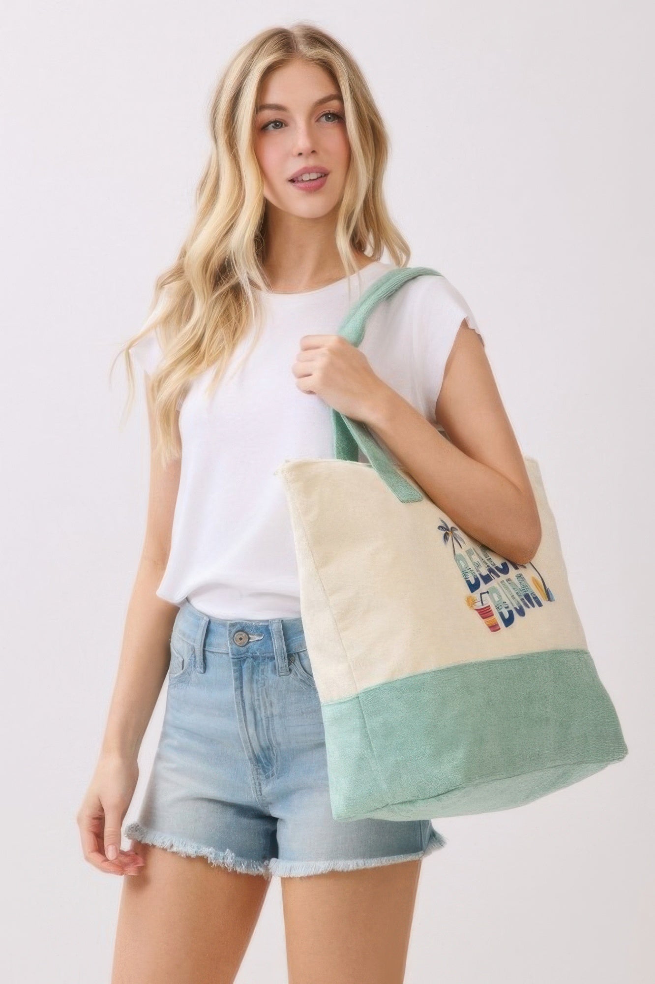 Green Beach Bum Graphic Terry Tote Secondary image