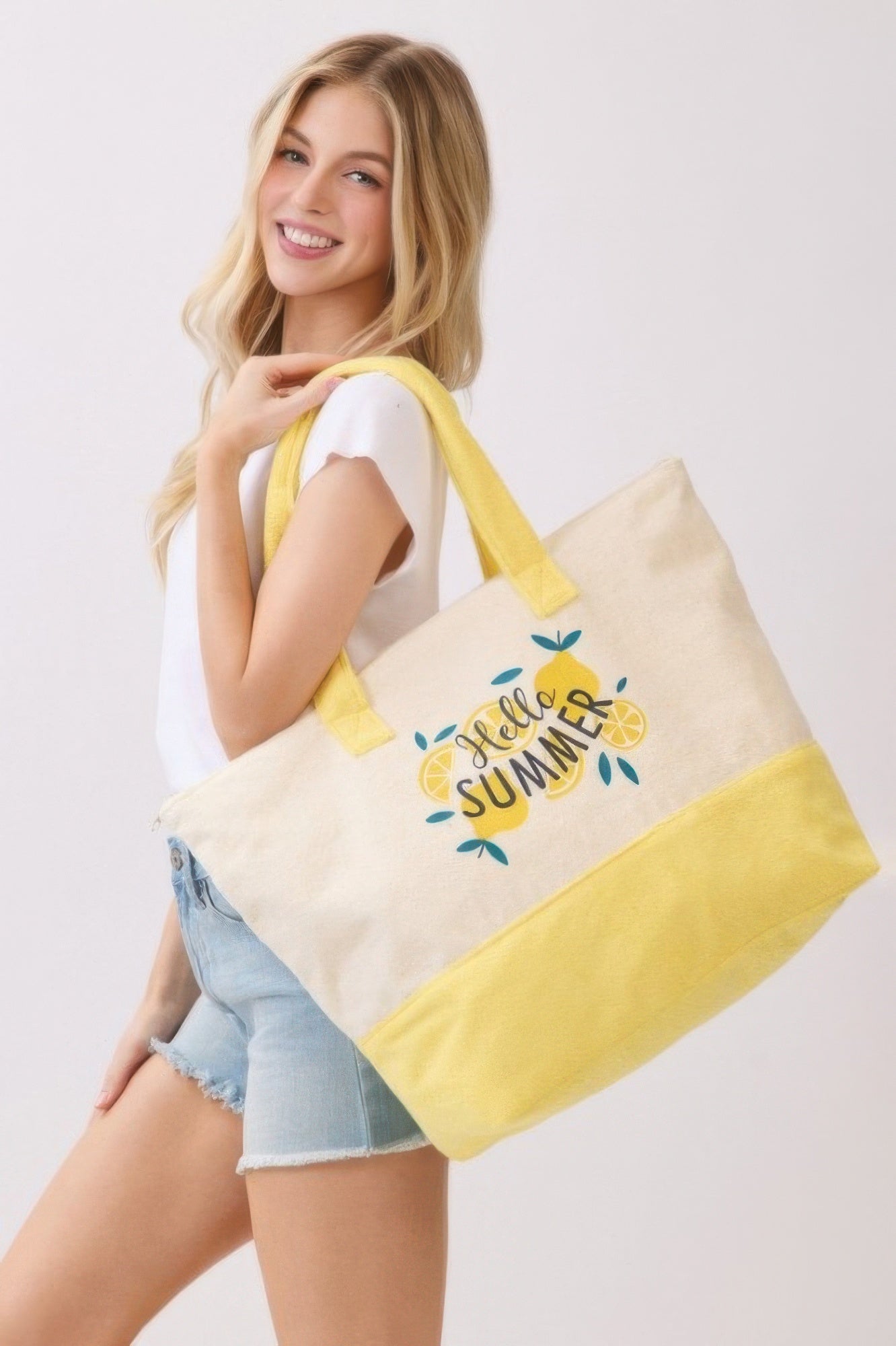 Yellow Terry Lemon Graphic Tote Bag Secondary image