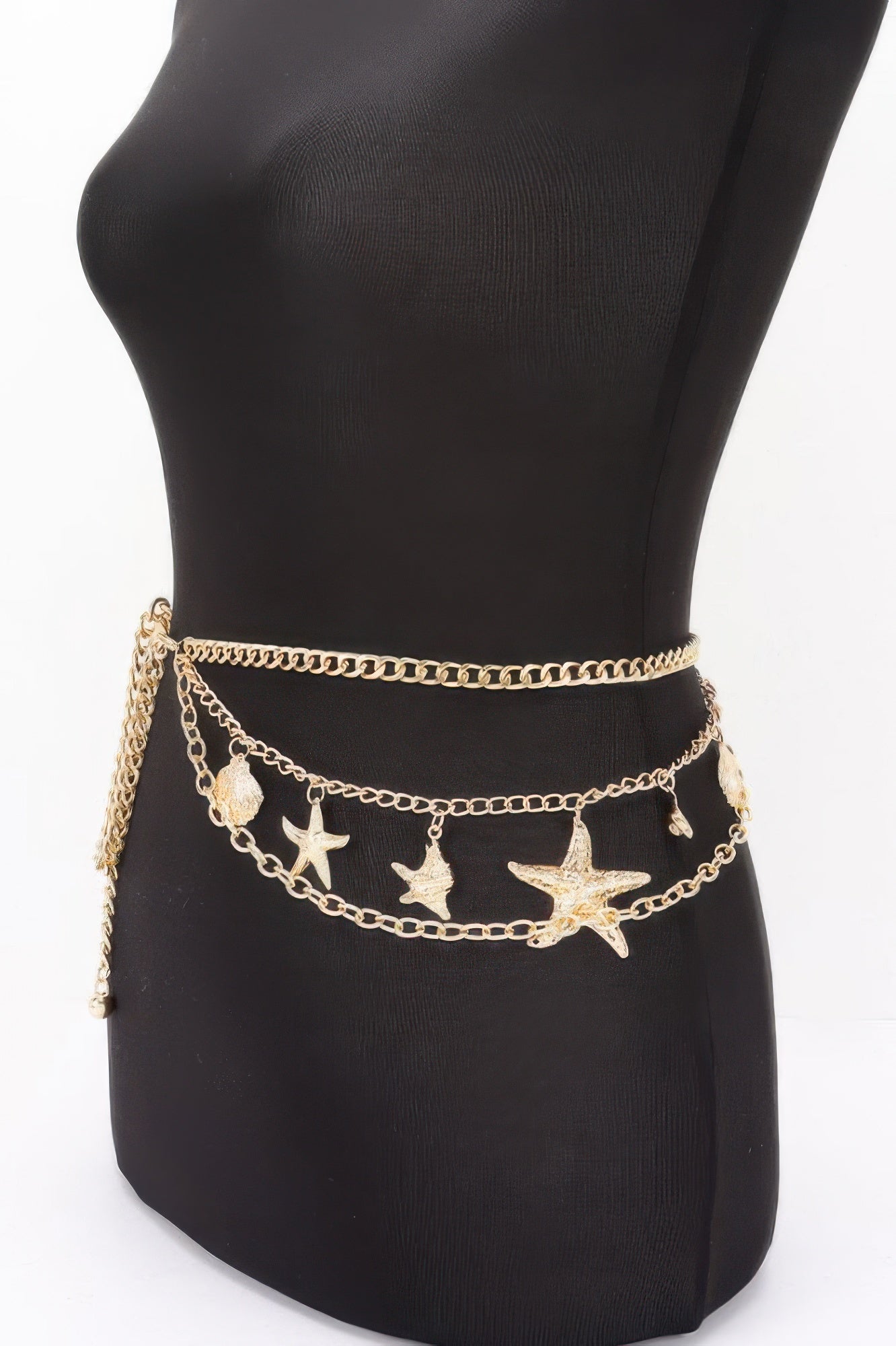 Seashell and Starfish Layered Chain Waist Belt Secondary image