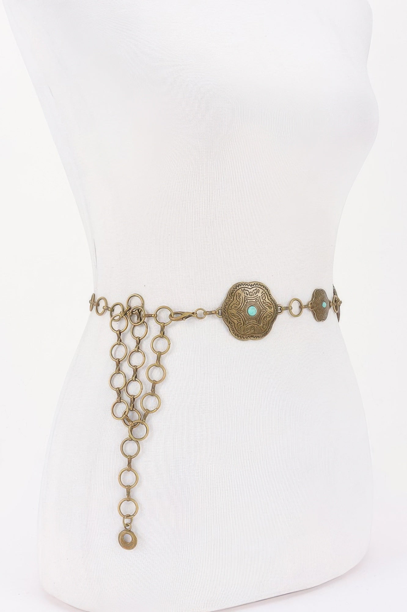 Ornate Metal Chain Belt with Decorative Plates Secondary image